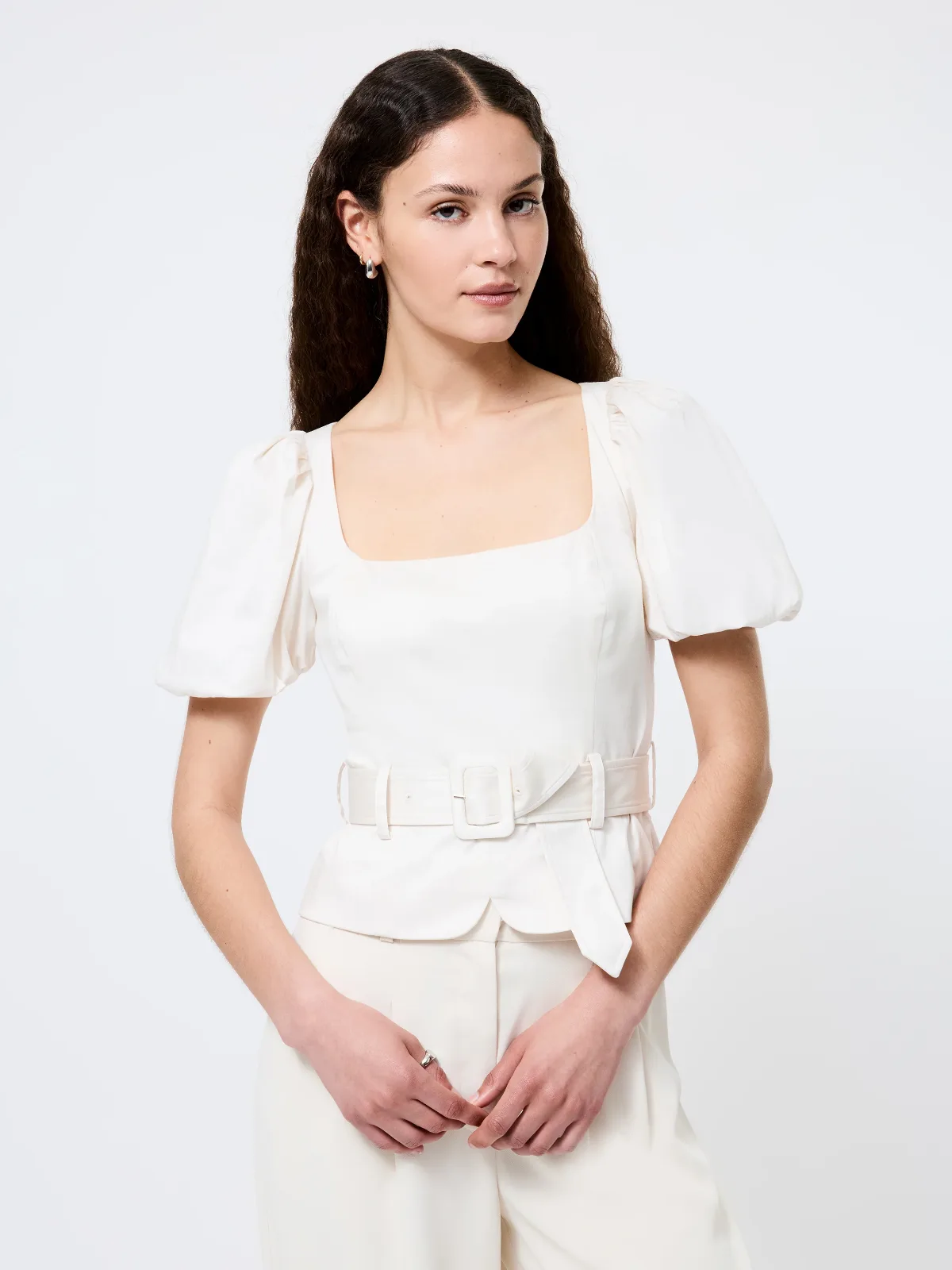 Sateen Puff Sleeve Top by French Connection