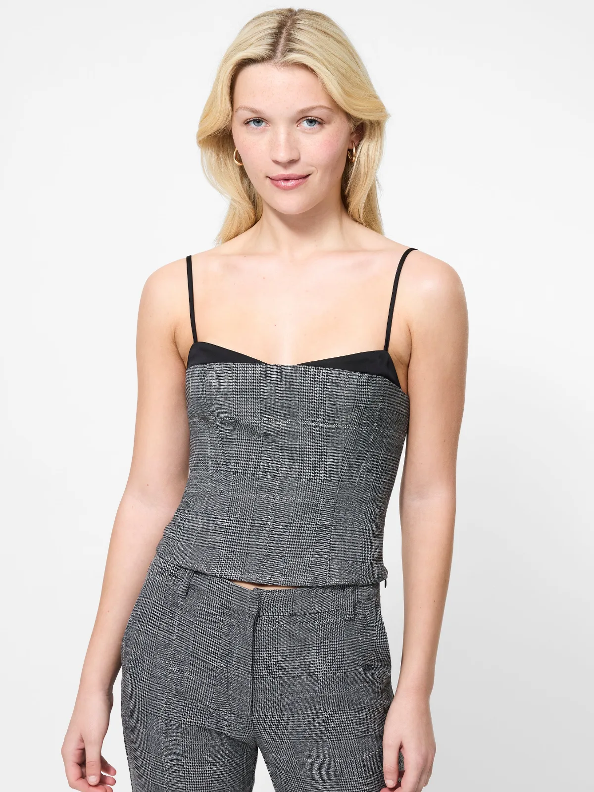 Owen Plaid Peekaboo Corset Top
