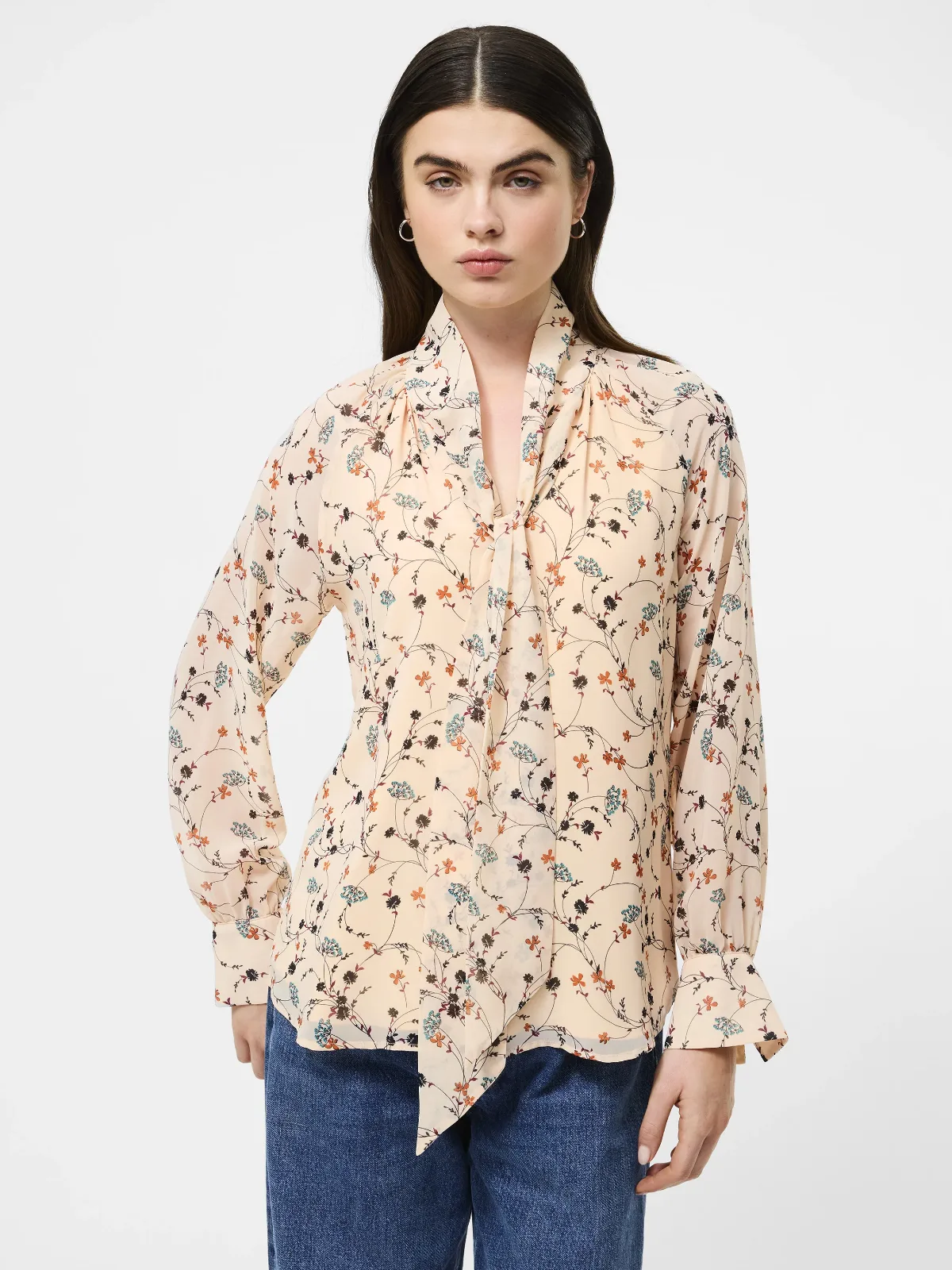 Leithia Wispy Chiffon Neck Tie Top by French Connection