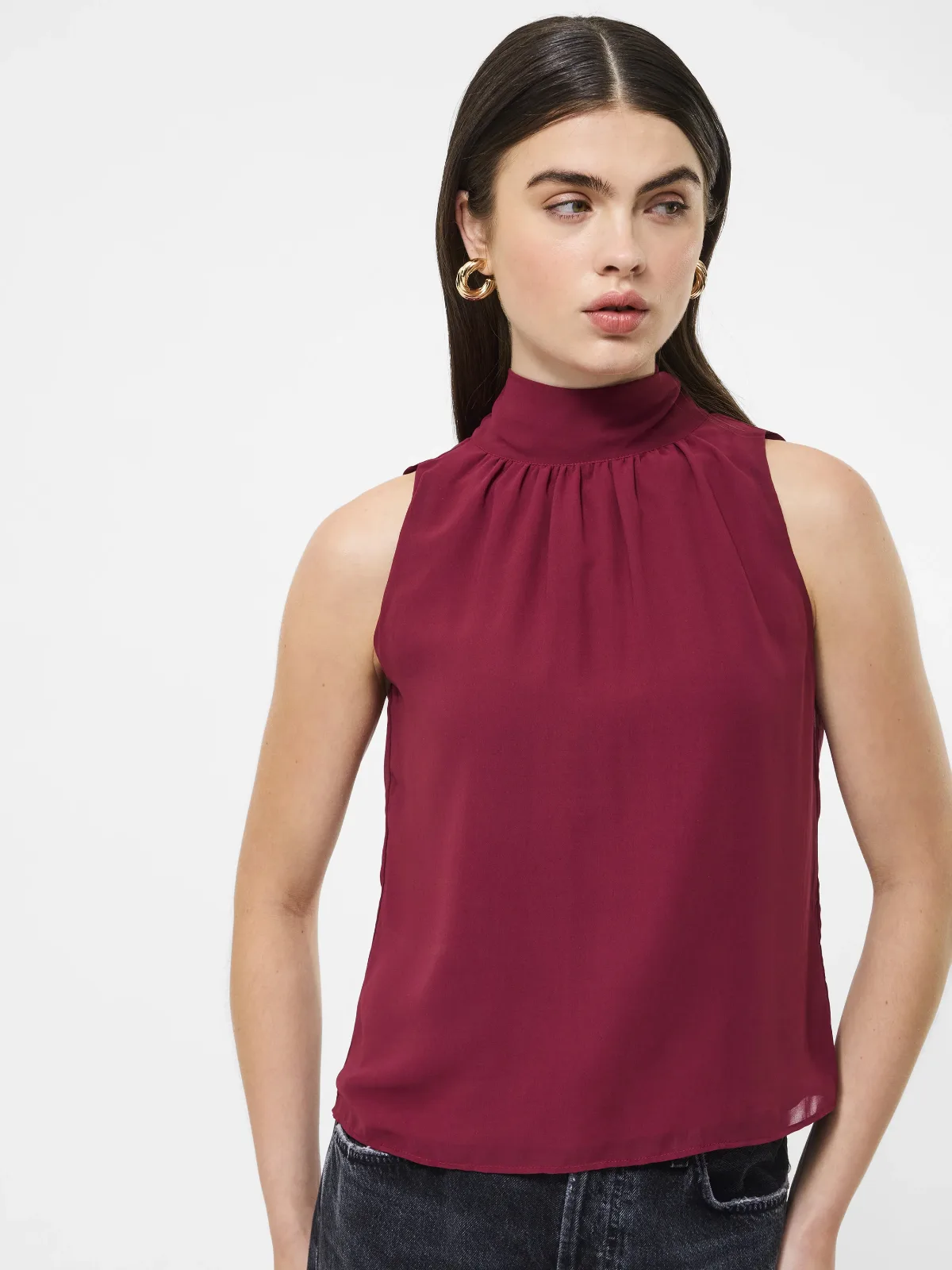 Marina Chiffon Sleeveless Bow Top by French Connection