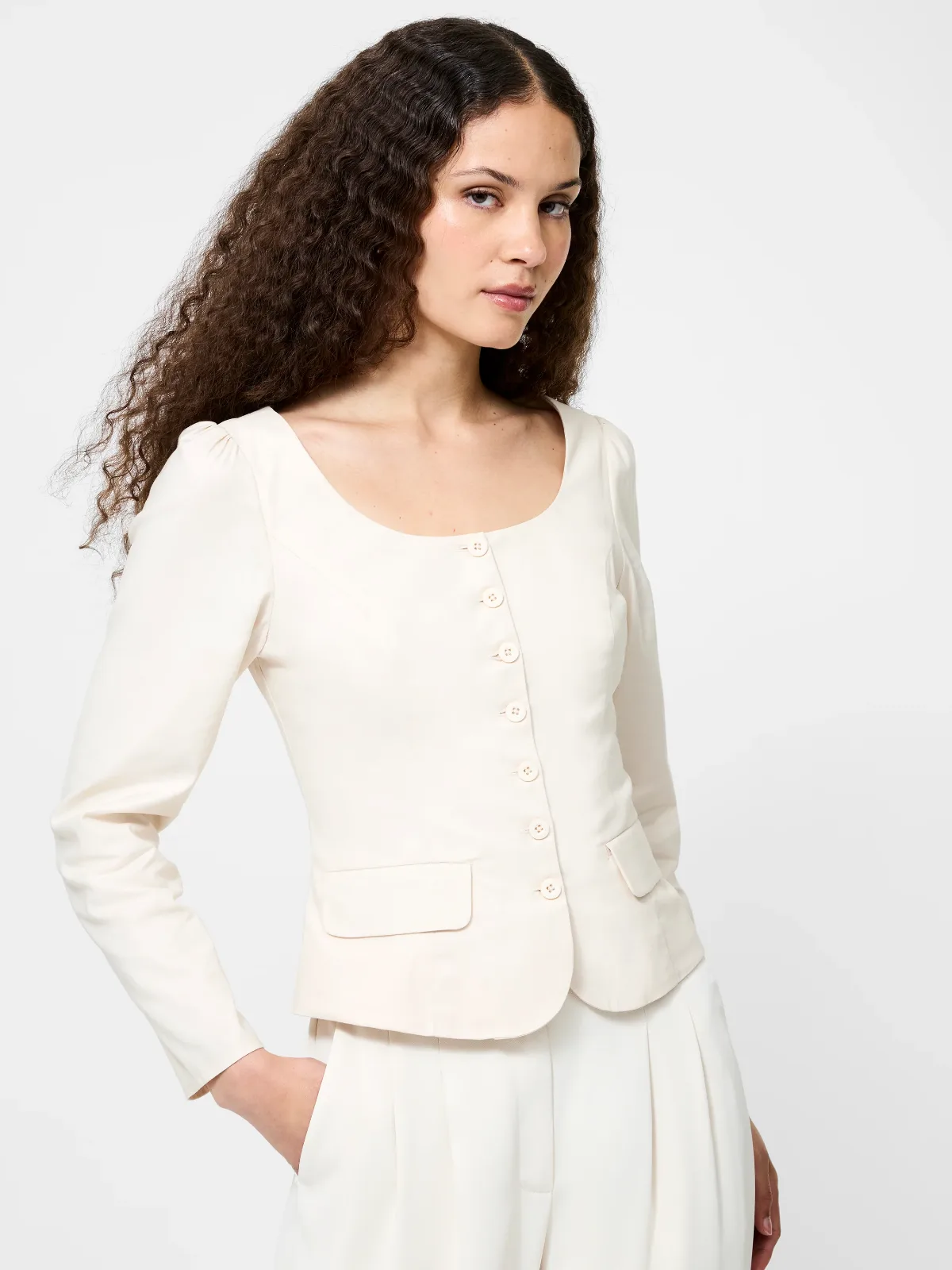 Inga Poplin Scoop Neck Top by French Connection