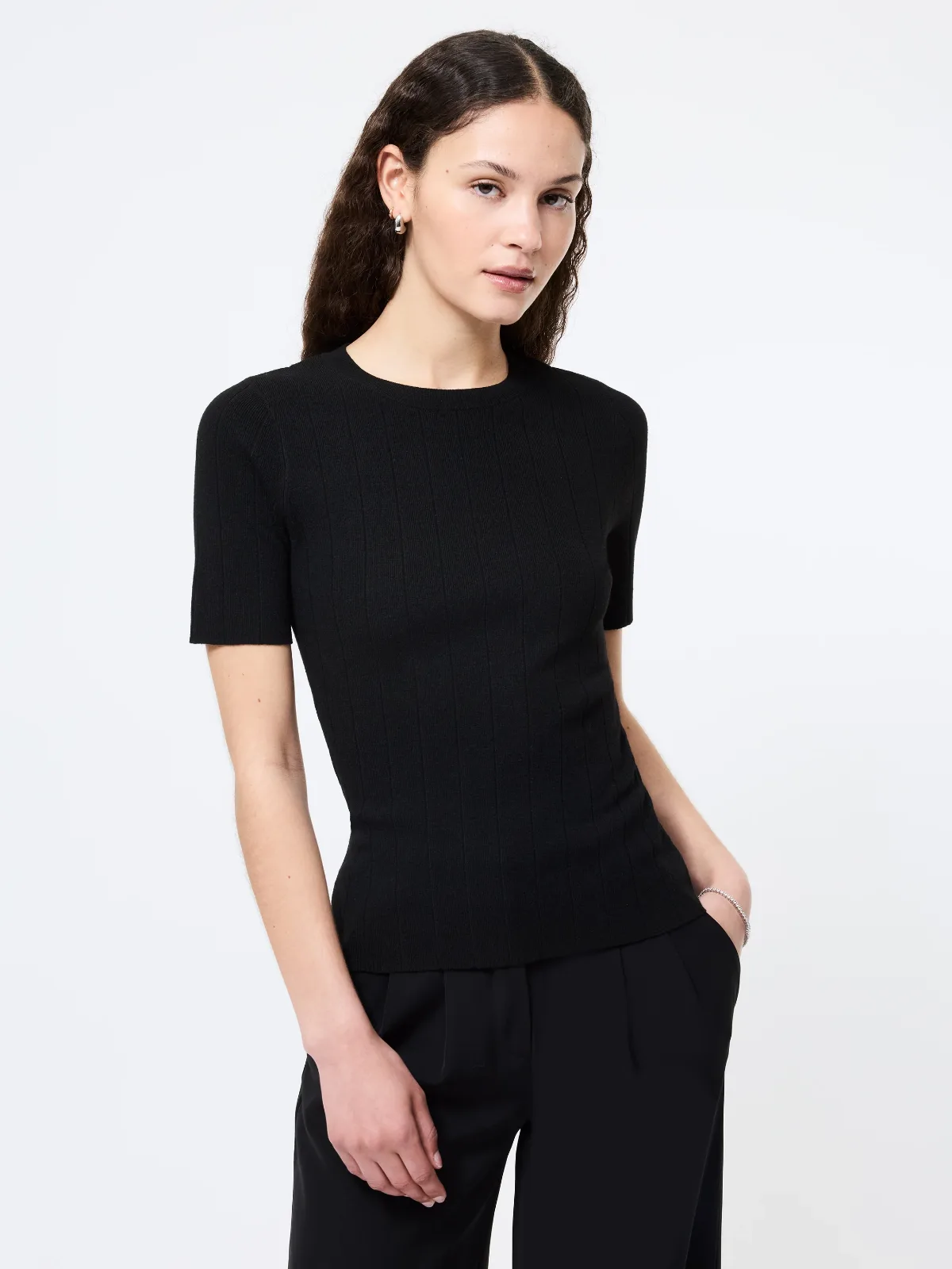 Marley Knit Wide Rib Top by French Connection
