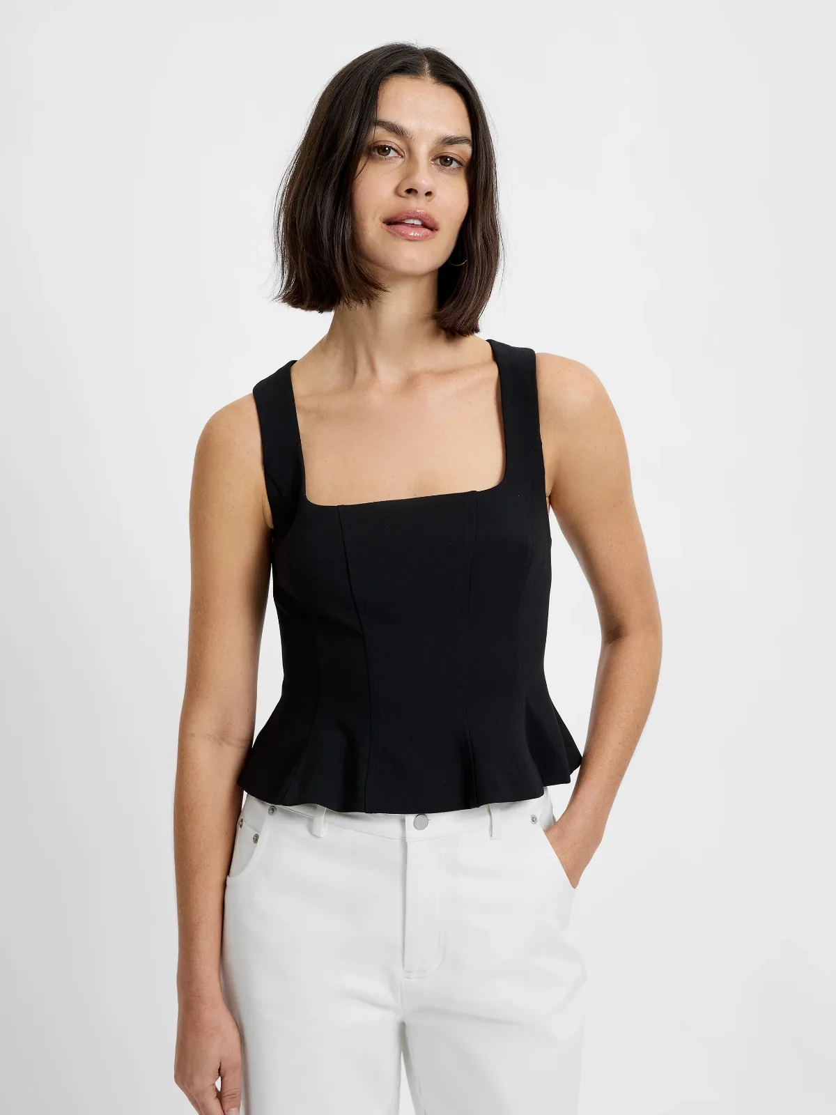 Azra Twill Peplum Top by French Connection