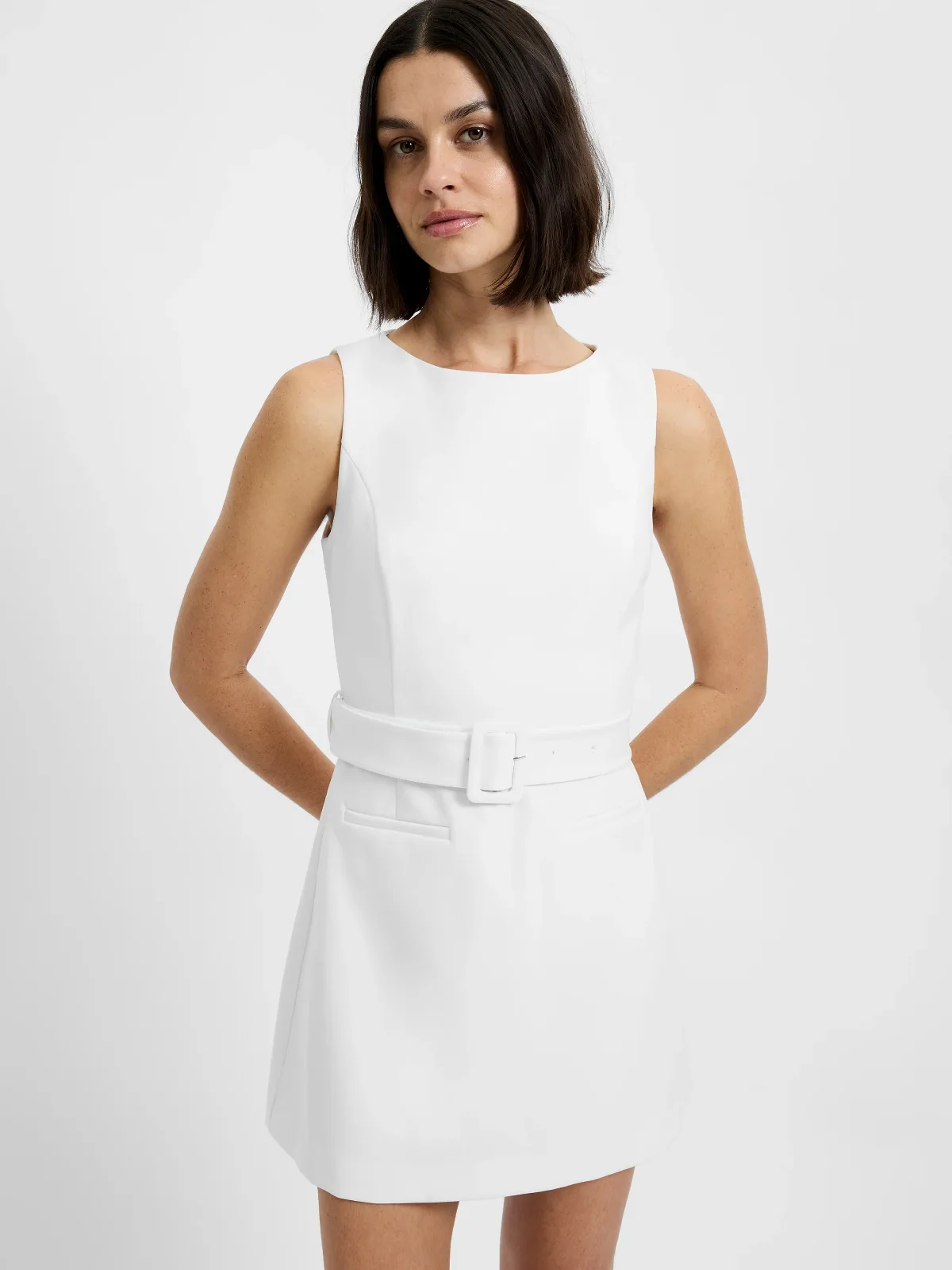 Azra Twill Belted Mini Dress by French Connection