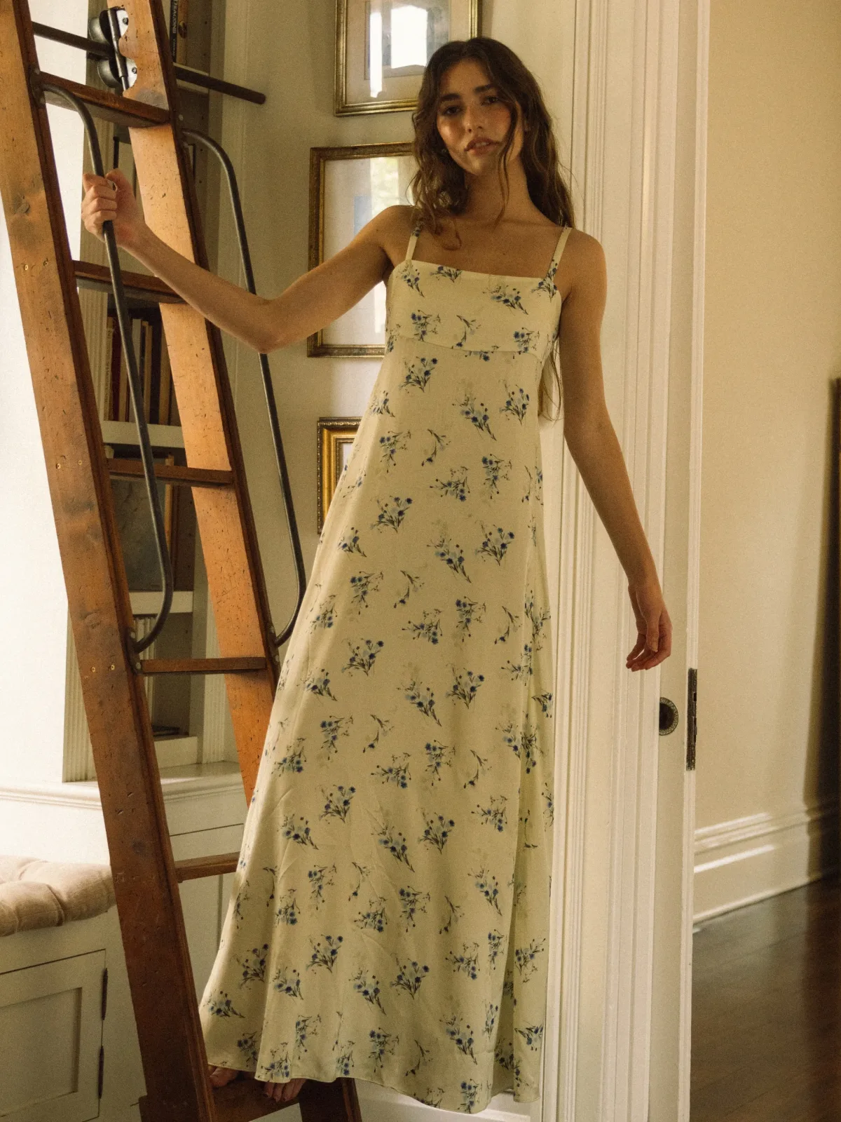 Ennis Satin Harper Fleur Maxi Dress by French Connection