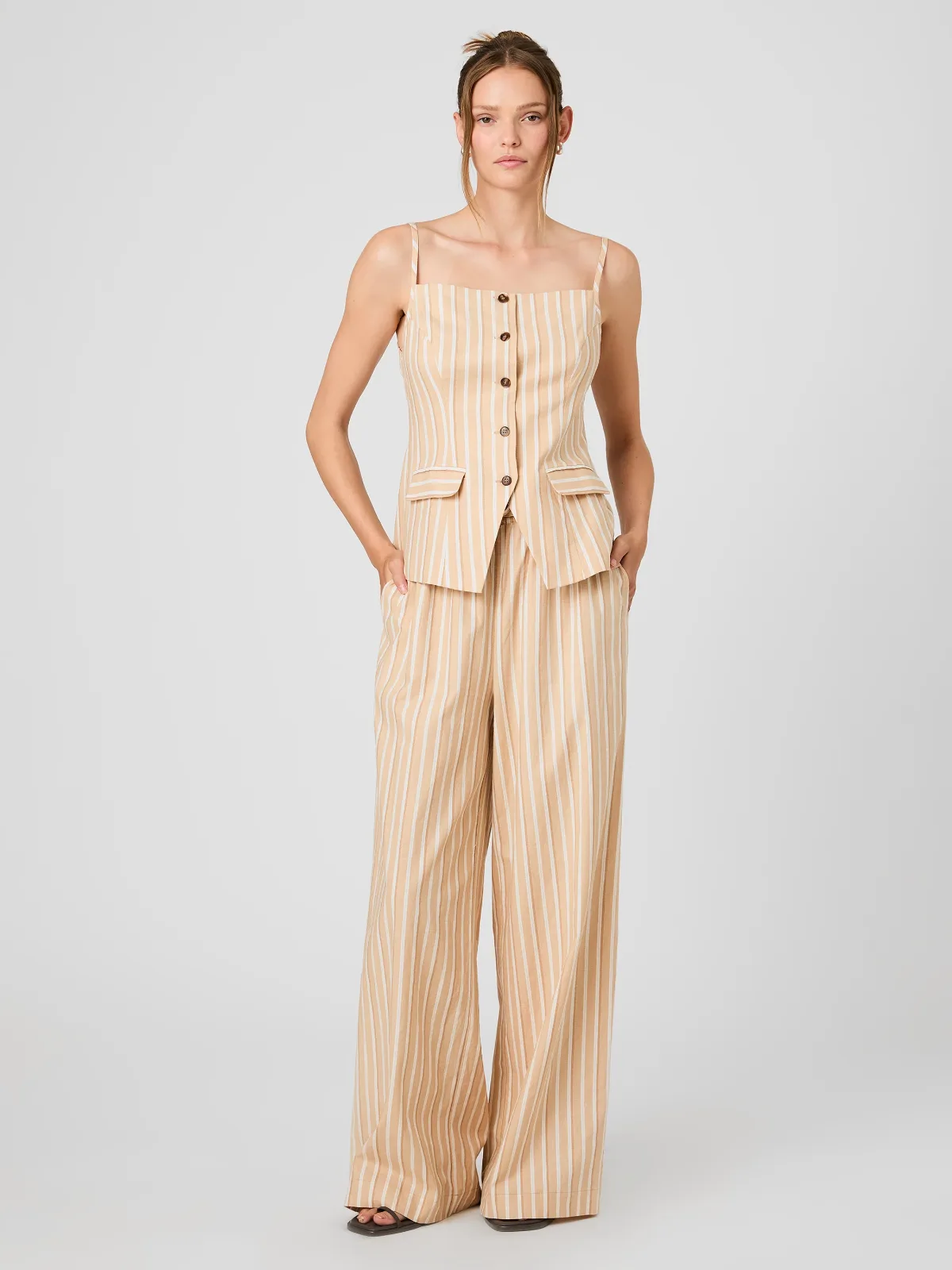 Aspen Linen Drawstring Pants by French Connection
