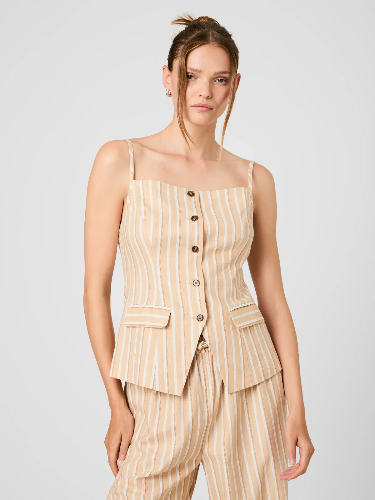 Aspen Linen Tailored Top by French Connection
