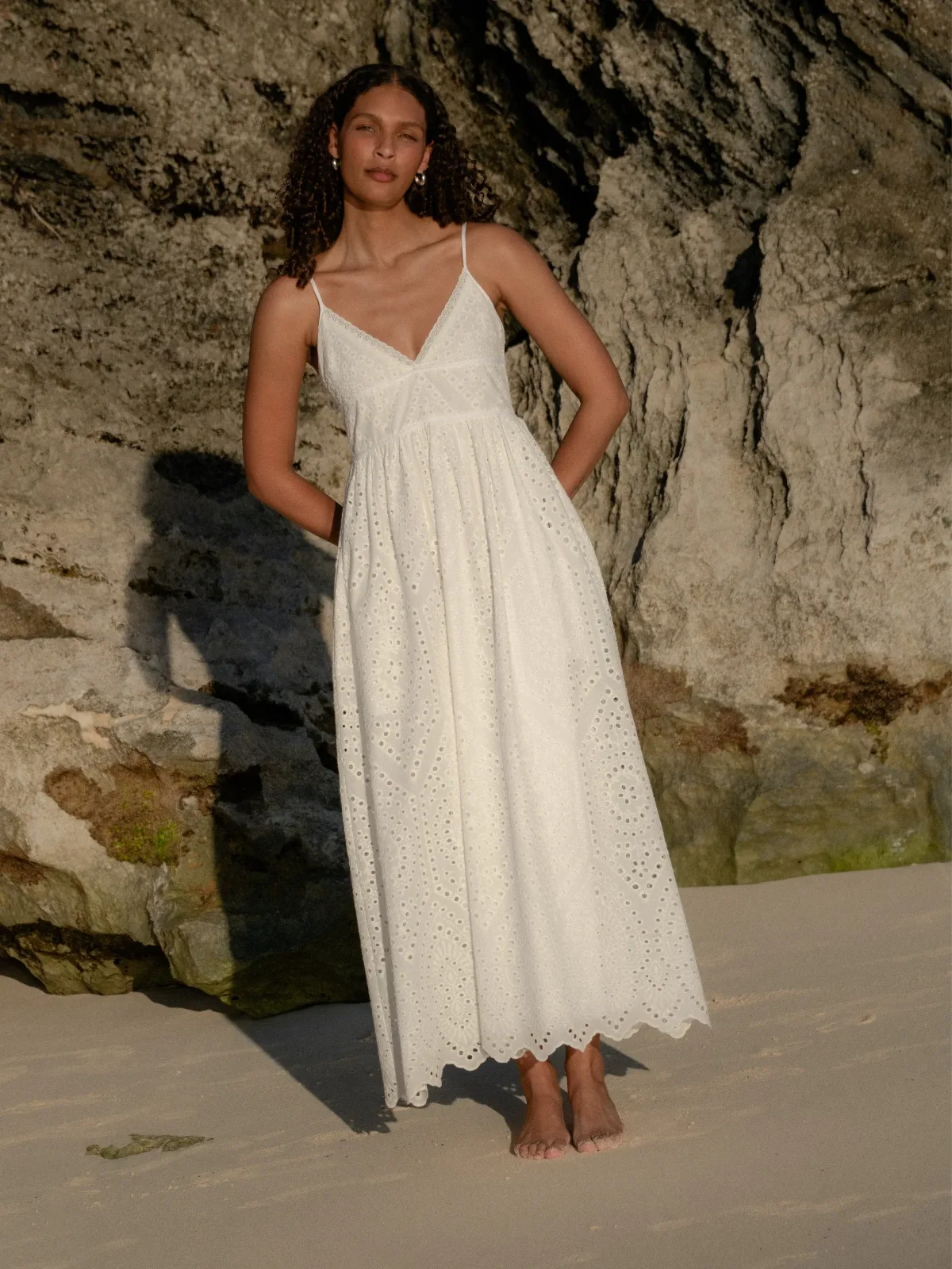 Trini Cotton Eyelet Maxi Dress by French Connection