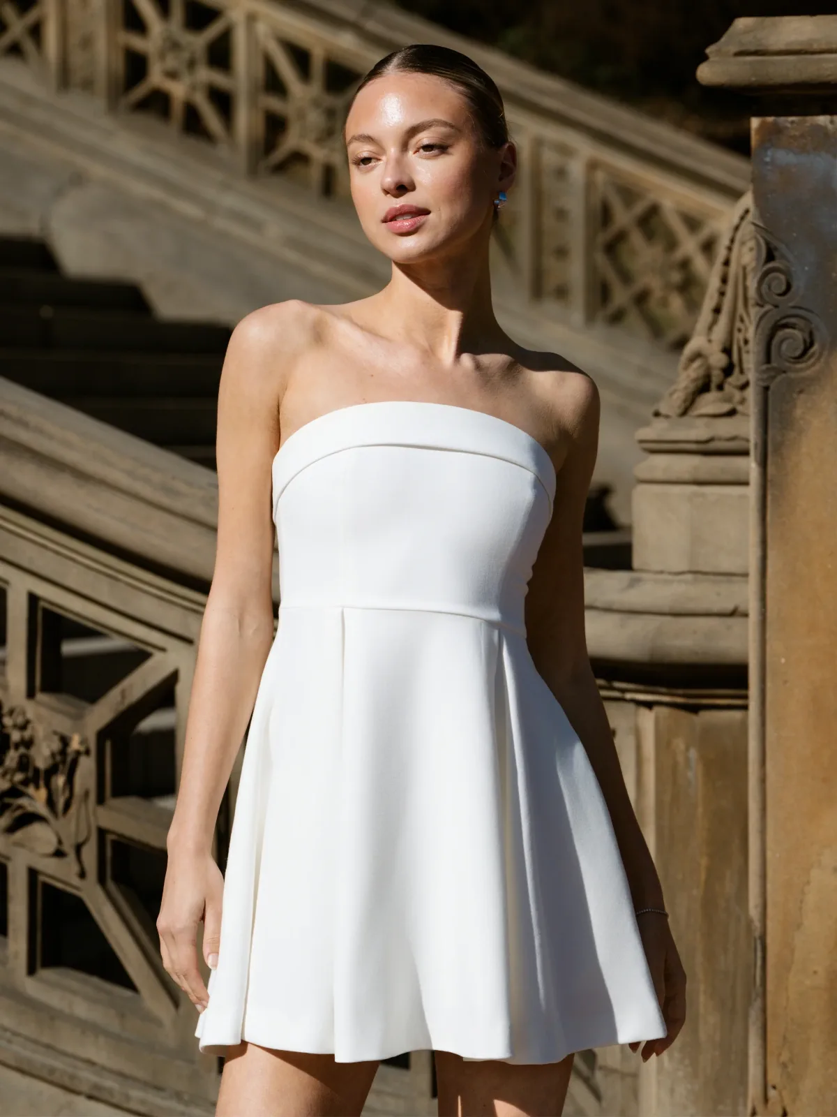 Whisper Foldover Pleat Mini Dress by French Connection