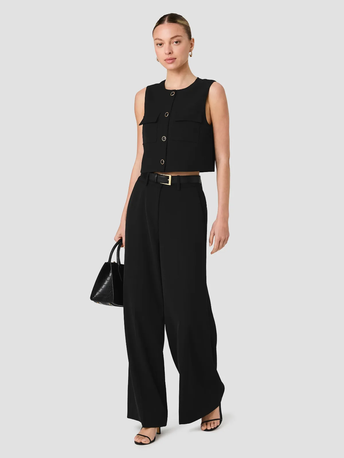 Harry Suiting High Waisted Wide Leg Trousers by French Connection
