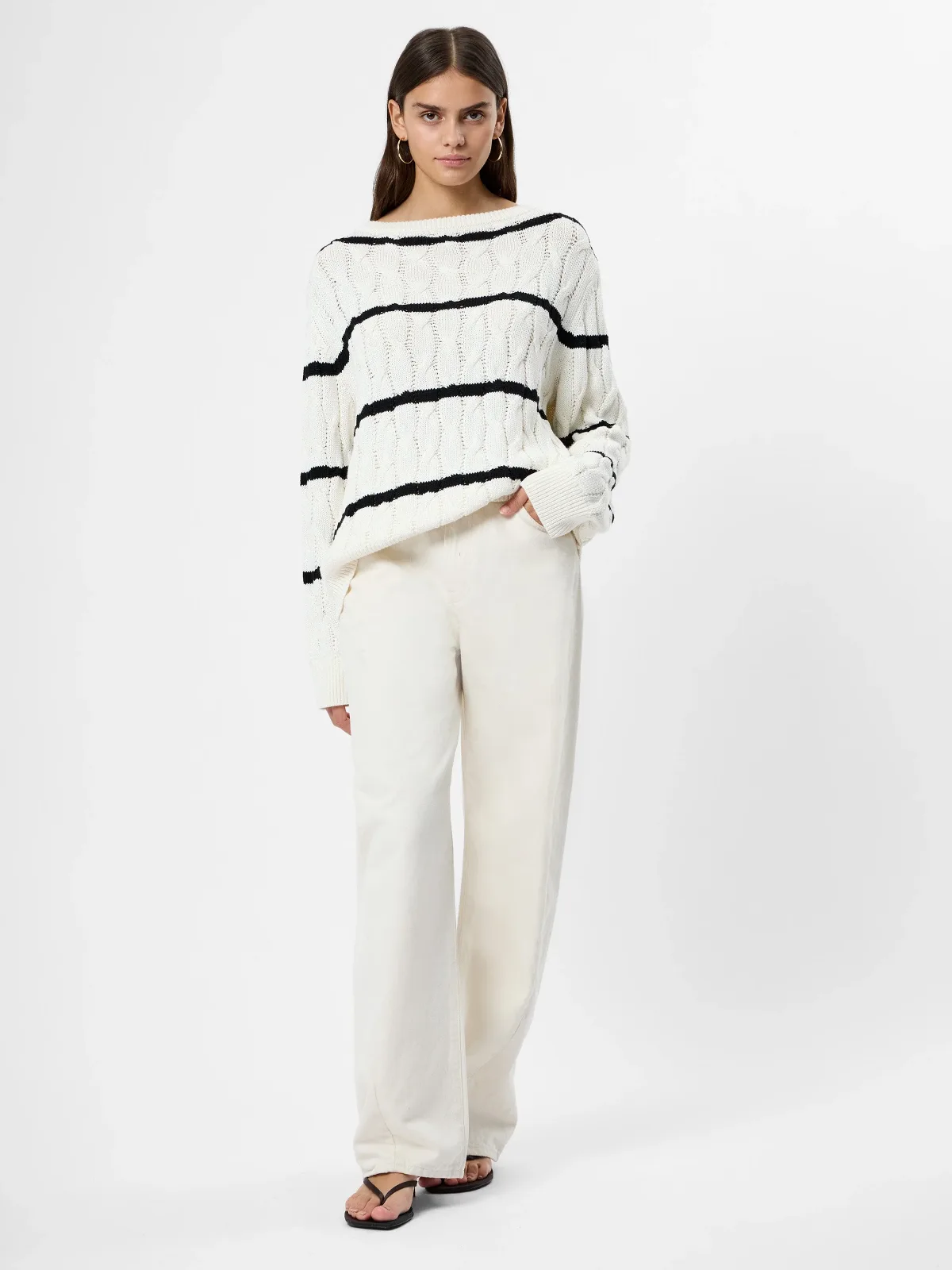 Mozart Chunky Cable Knit Pullover by French Connection