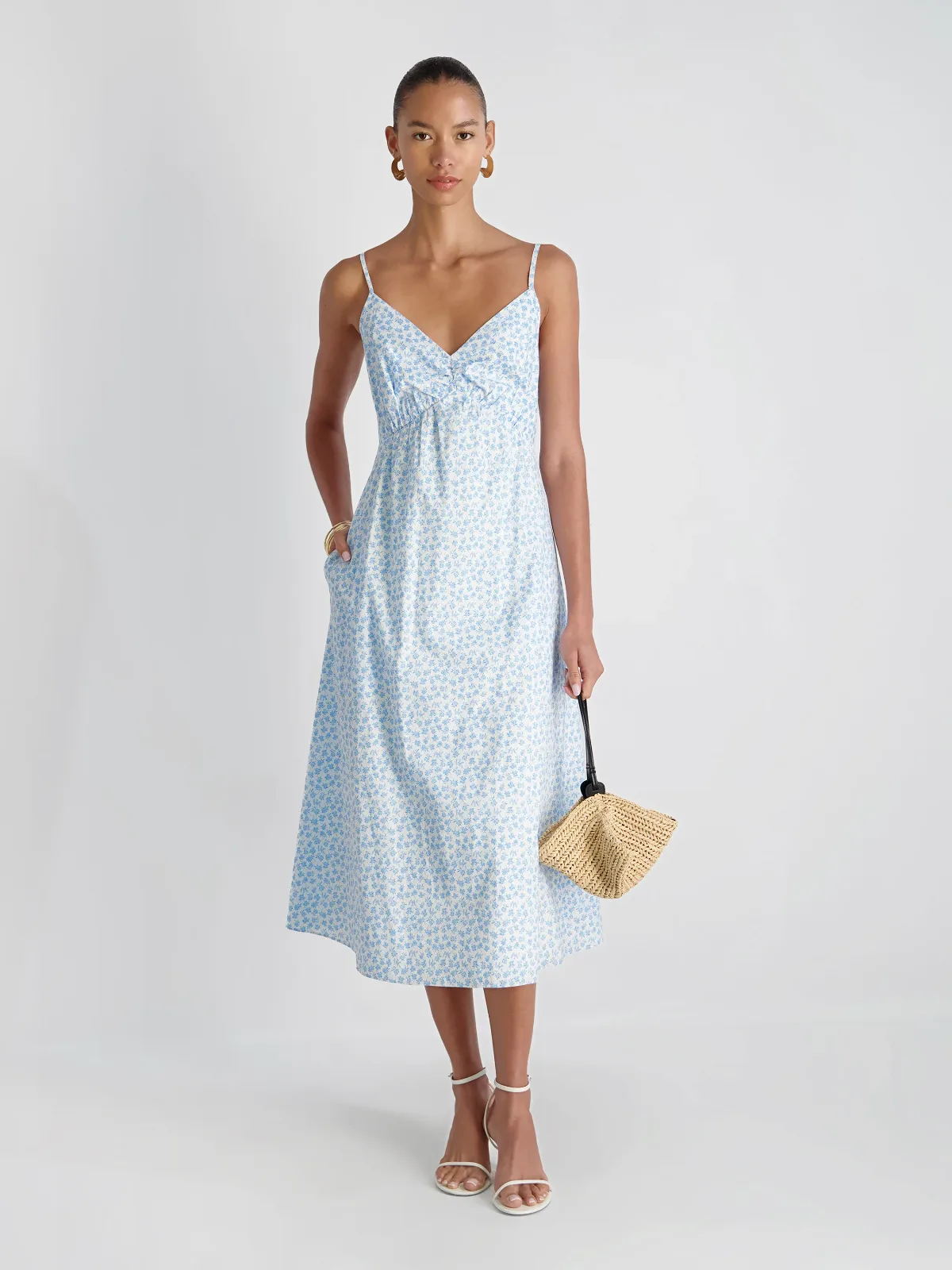 Rhodes Poplin Stacey Fleur Midi Dress by French Connection