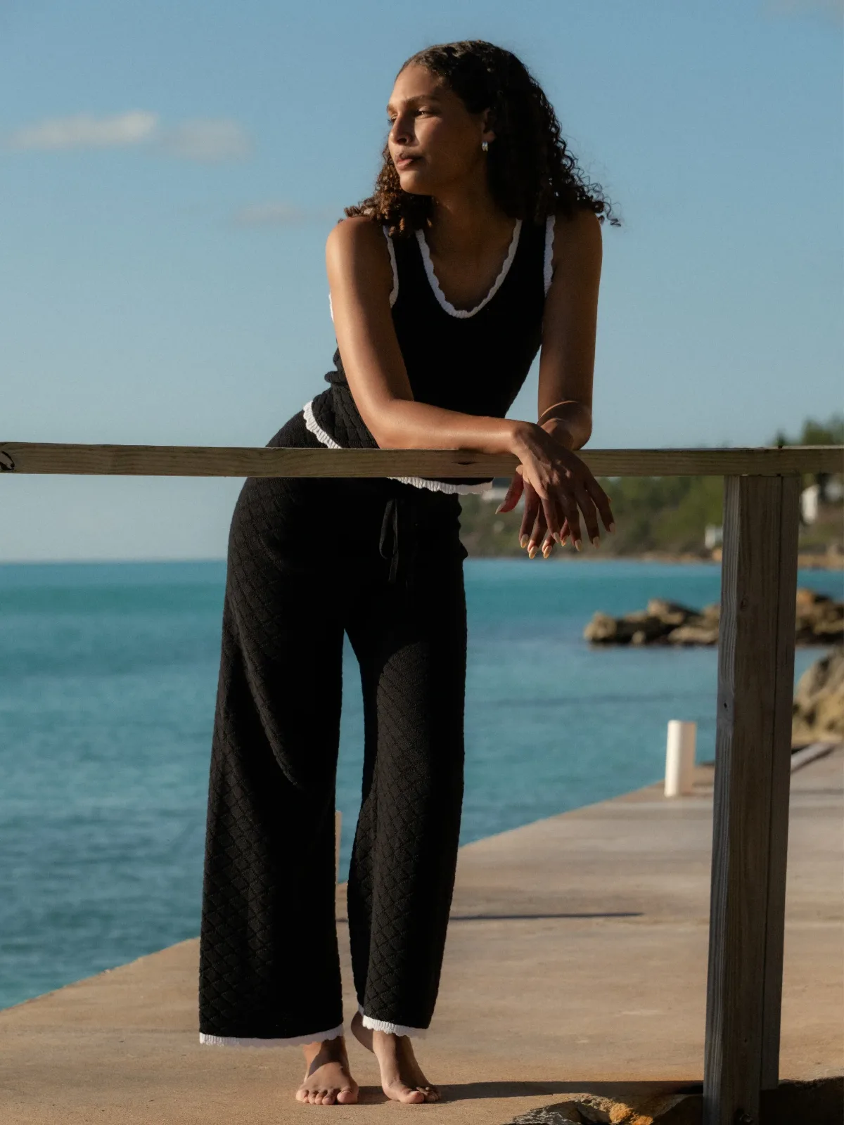 Teddy Diamond Knit Crop Pants by French Connection