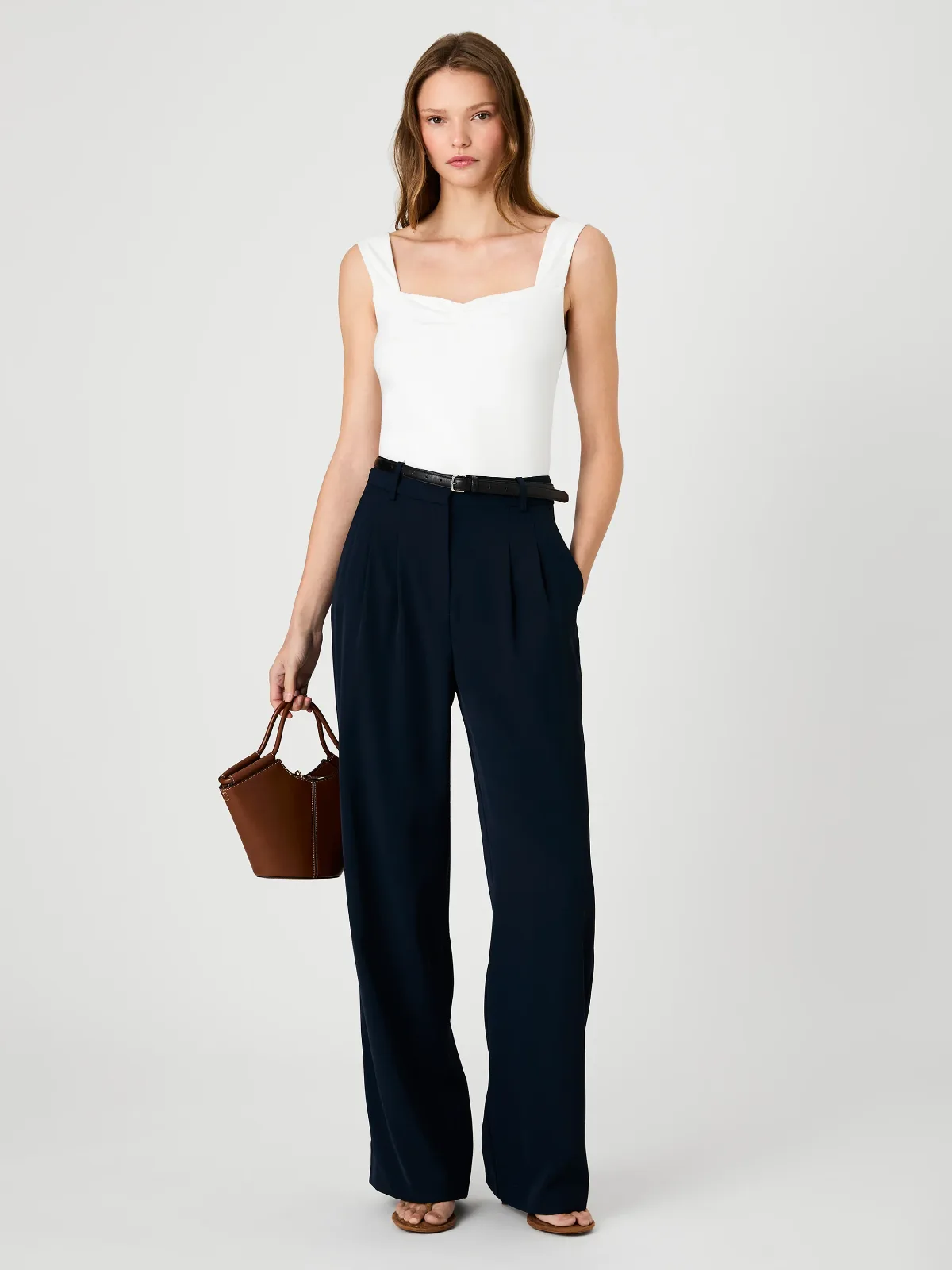 Maisie Jersey Knit Ruched Front Tank by French Connection
