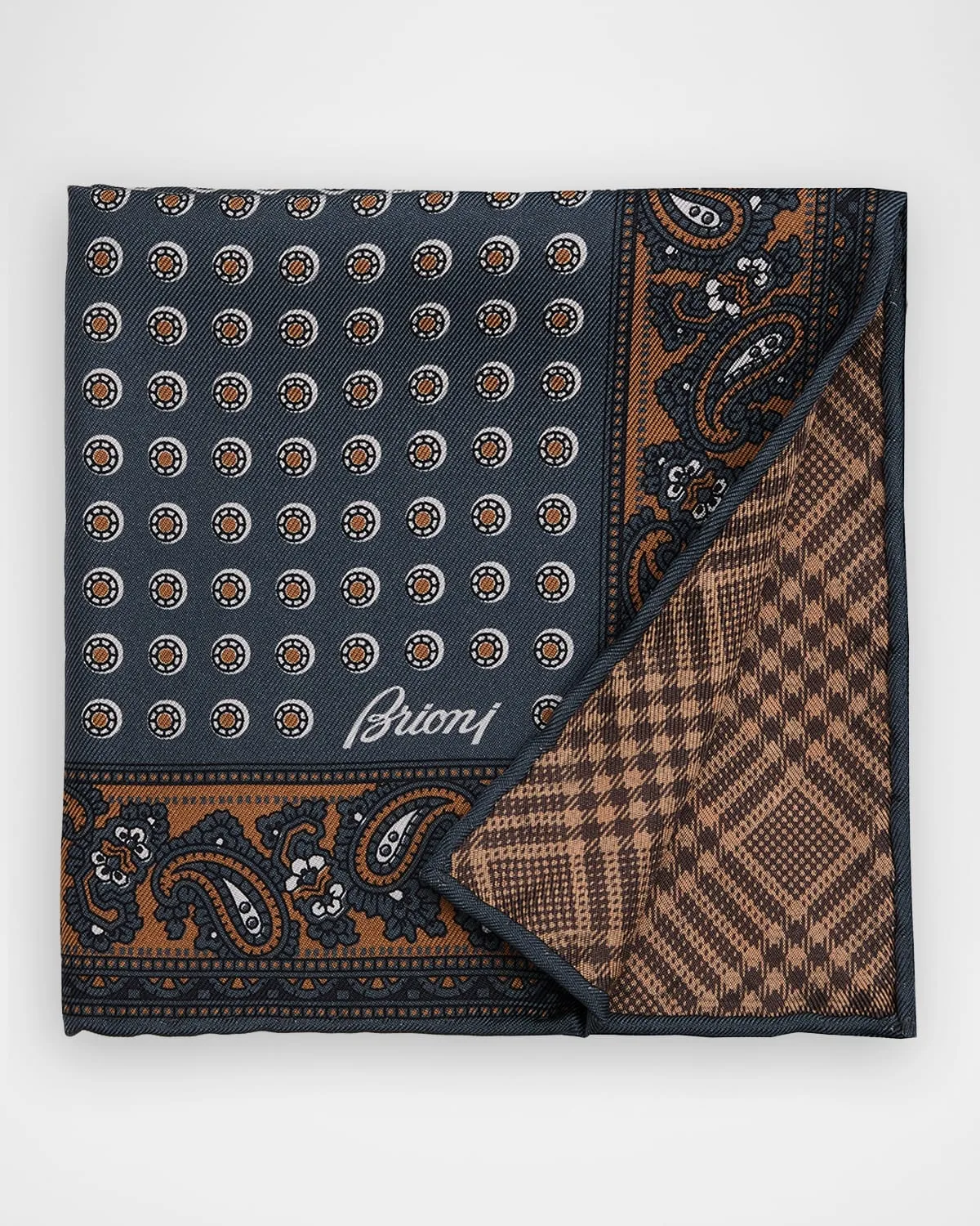 Geometric to Glen Plaid Hand-Rolled Silk Pocket Square