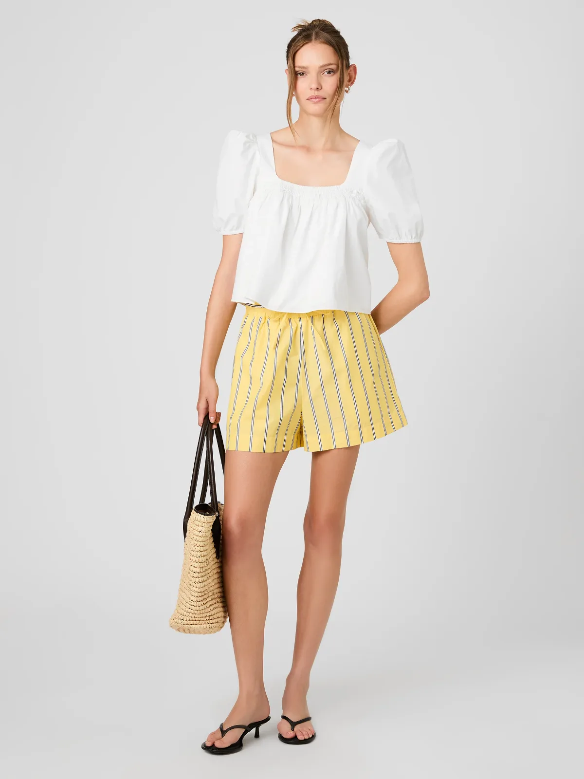 Rhodes Poplin Nico Stripe Shorts by French Connection