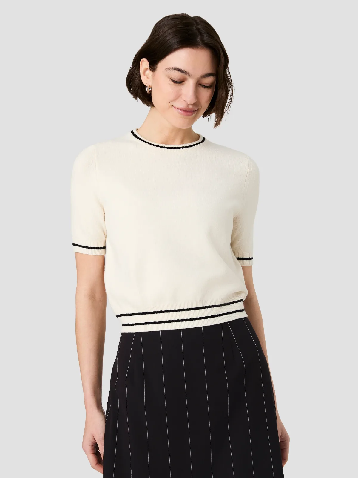 Babysoft Short Sleeve Rib Stripe Top by French Connection