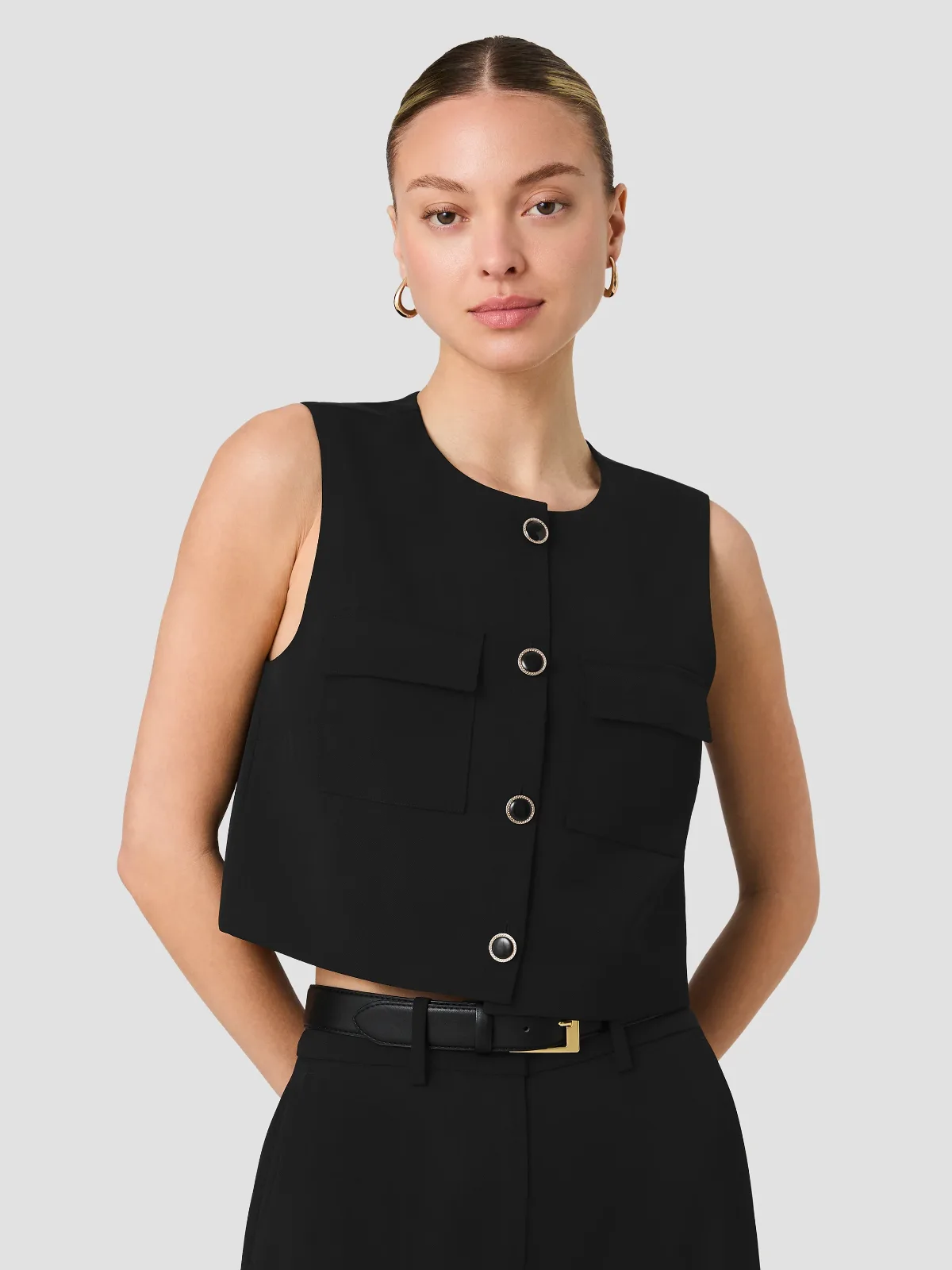 Harry Suiting Sleeveless Boxy Top by French Connection
