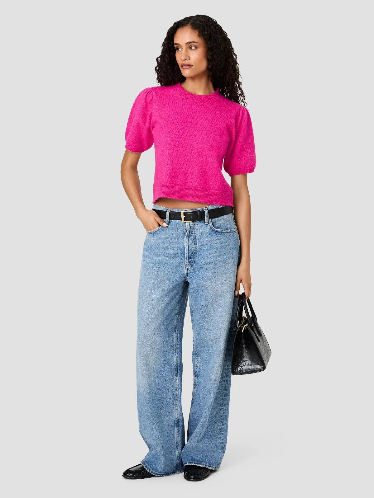 Yulia Knit Puff Sleeve Top by French Connection