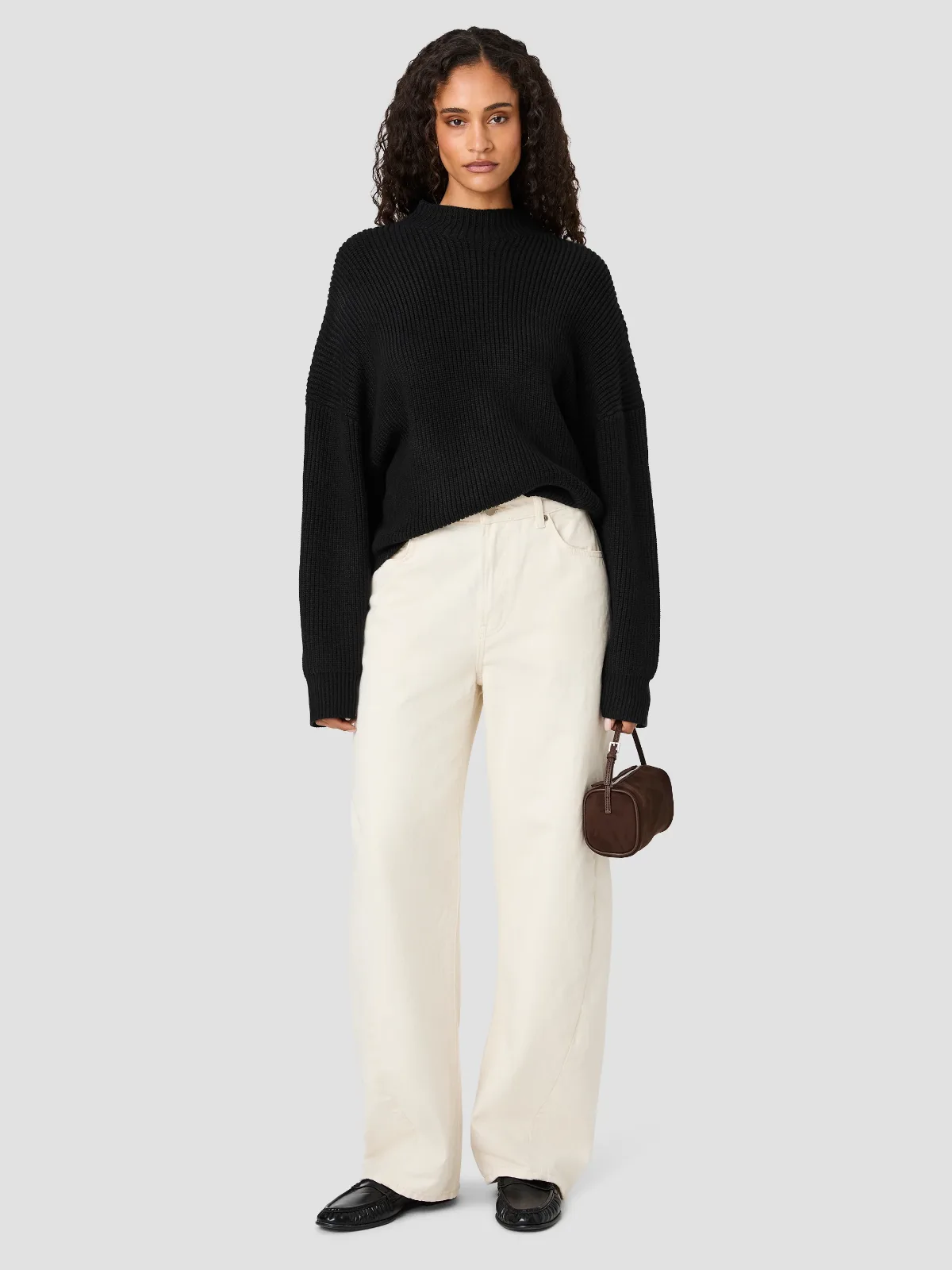 Babysoft Mockneck Rib Pullover Sweater by French Connection