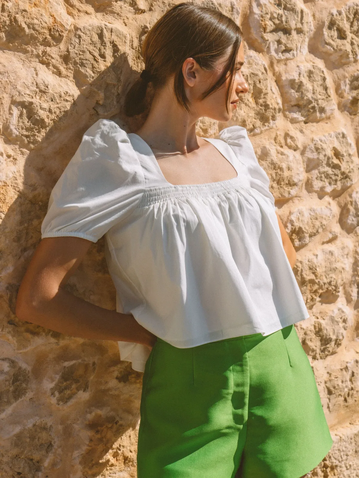 Cambria Cotton Puff Sleeve Top by French Connection