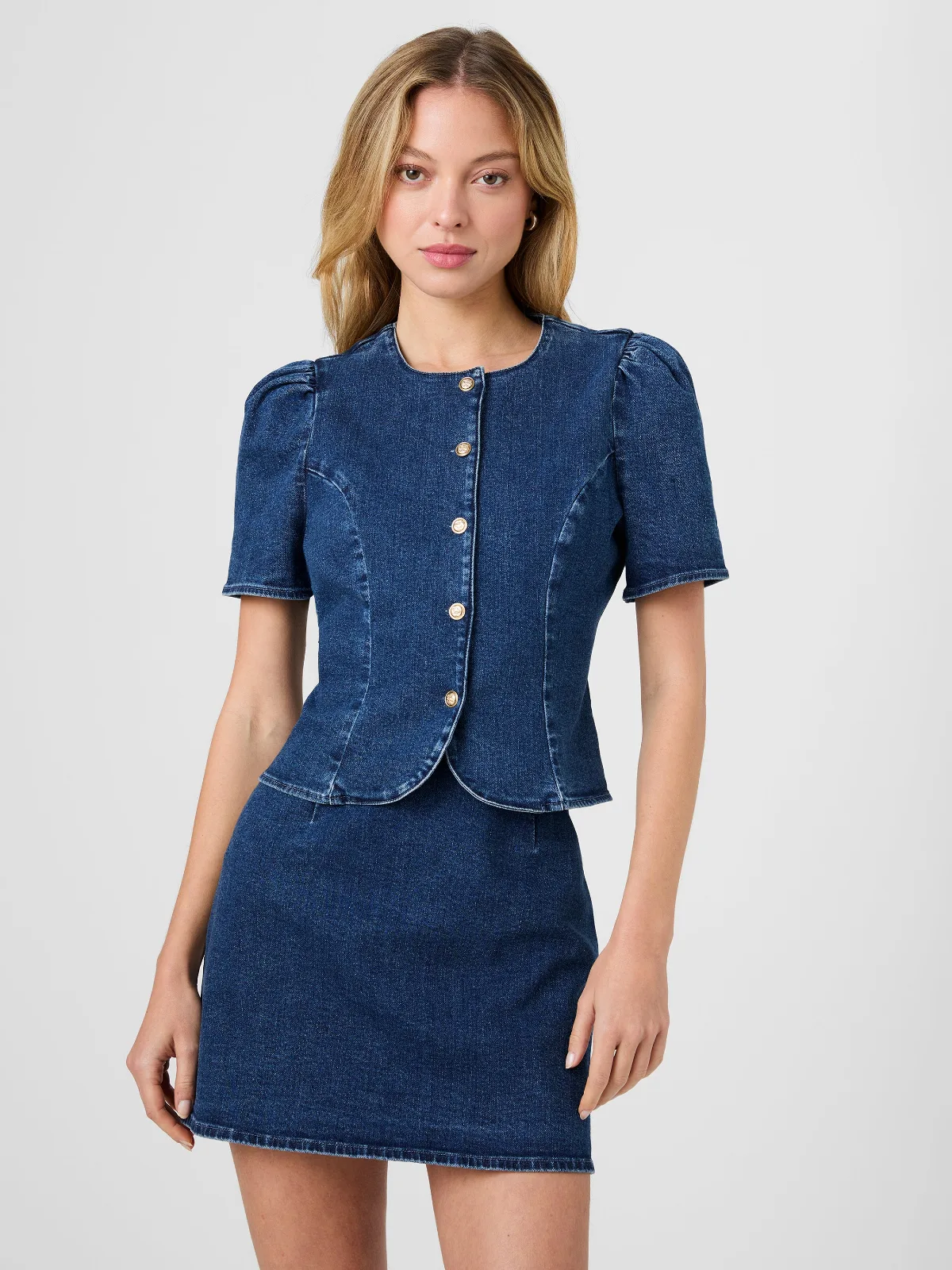 Delancey Denim Button Front Top by French Connection