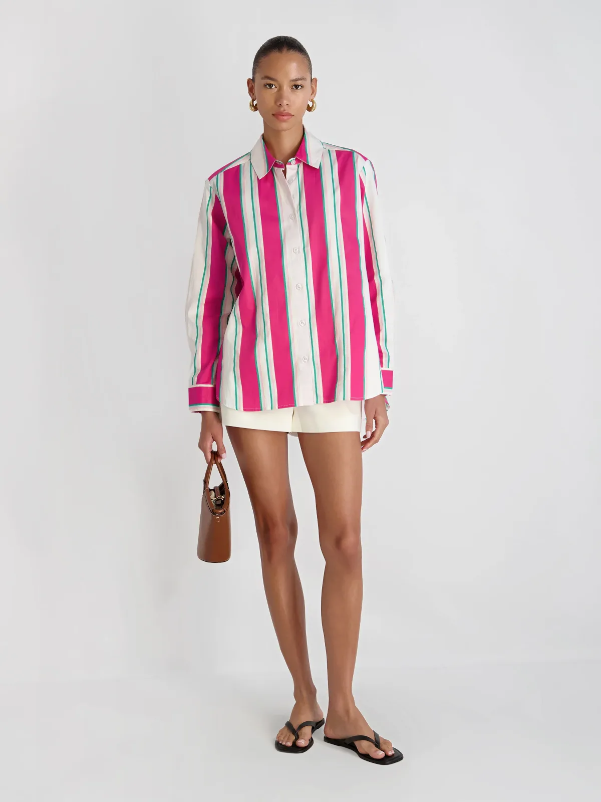 Alexis Poplin Havana Stripe Button Down Shirt by French Connection