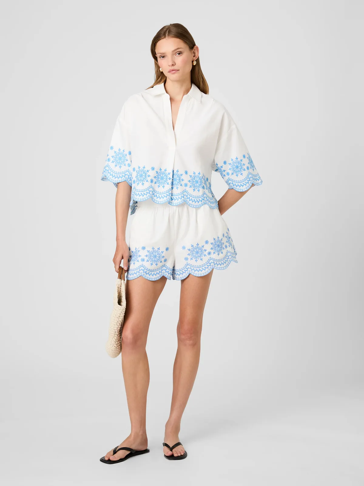 Alissa Cotton Embroidered Shorts