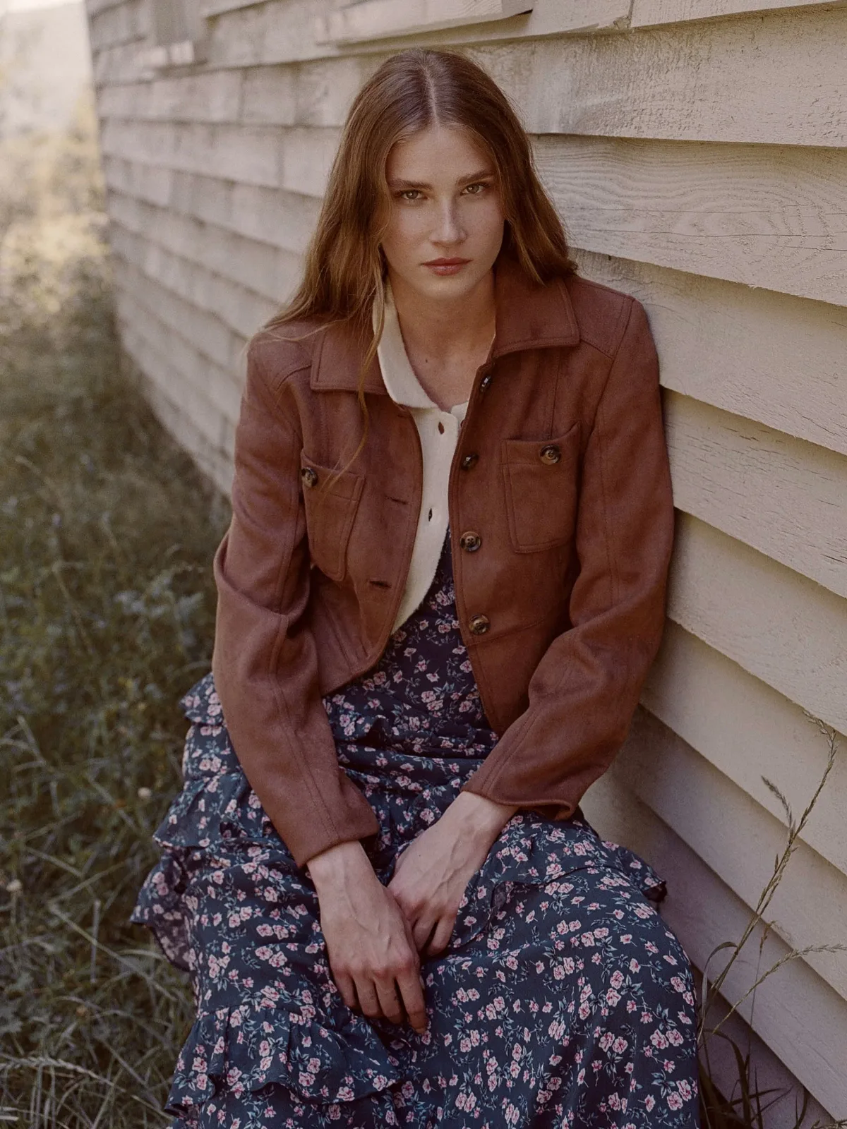 Laney Suede Tailored Jacket by French Connection