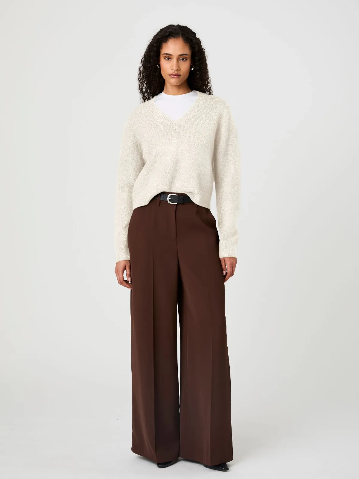 Suzie Knit V-Neck Pullover Sweater by French Connection