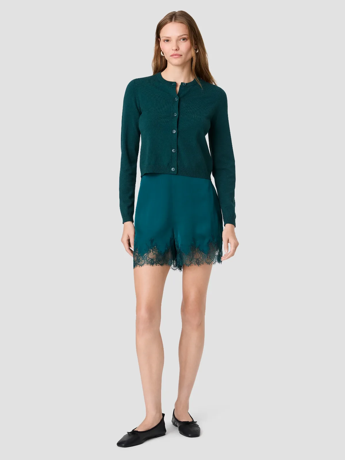 Ennis Satin Lace Pull on Shorts by French Connection