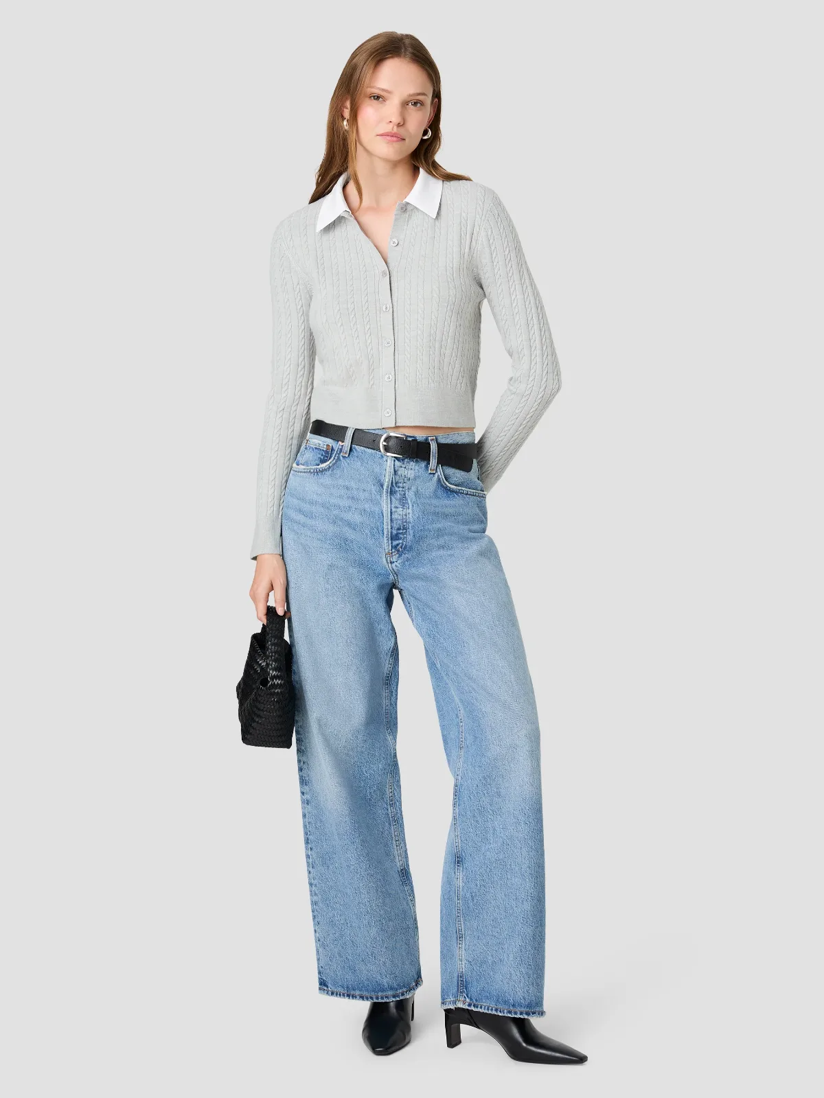 Babysoft Cable Poplin Long Sleeve Top by French Connection