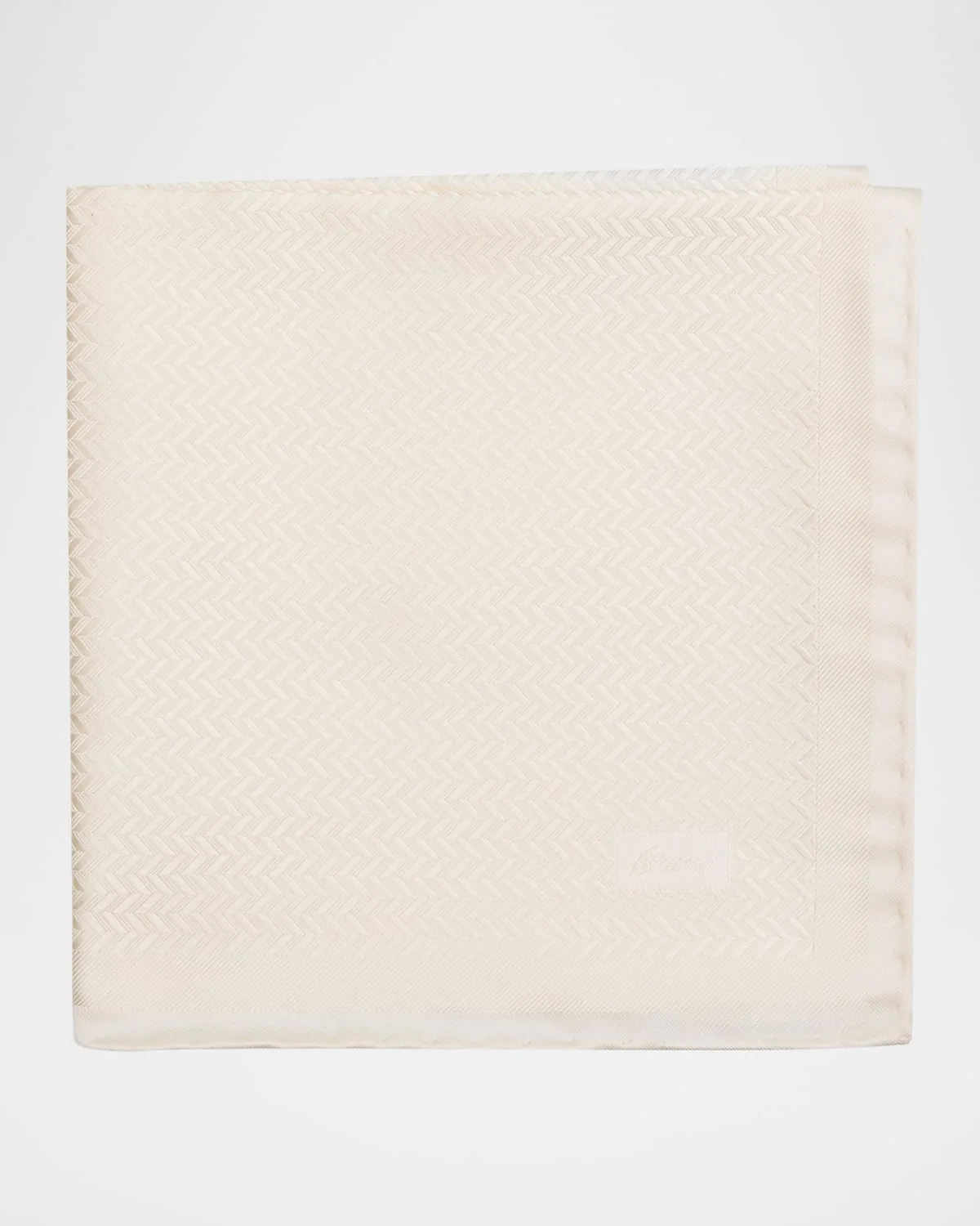 Chevron Jacquard Hand-Rolled Silk Pocket Square by Brioni