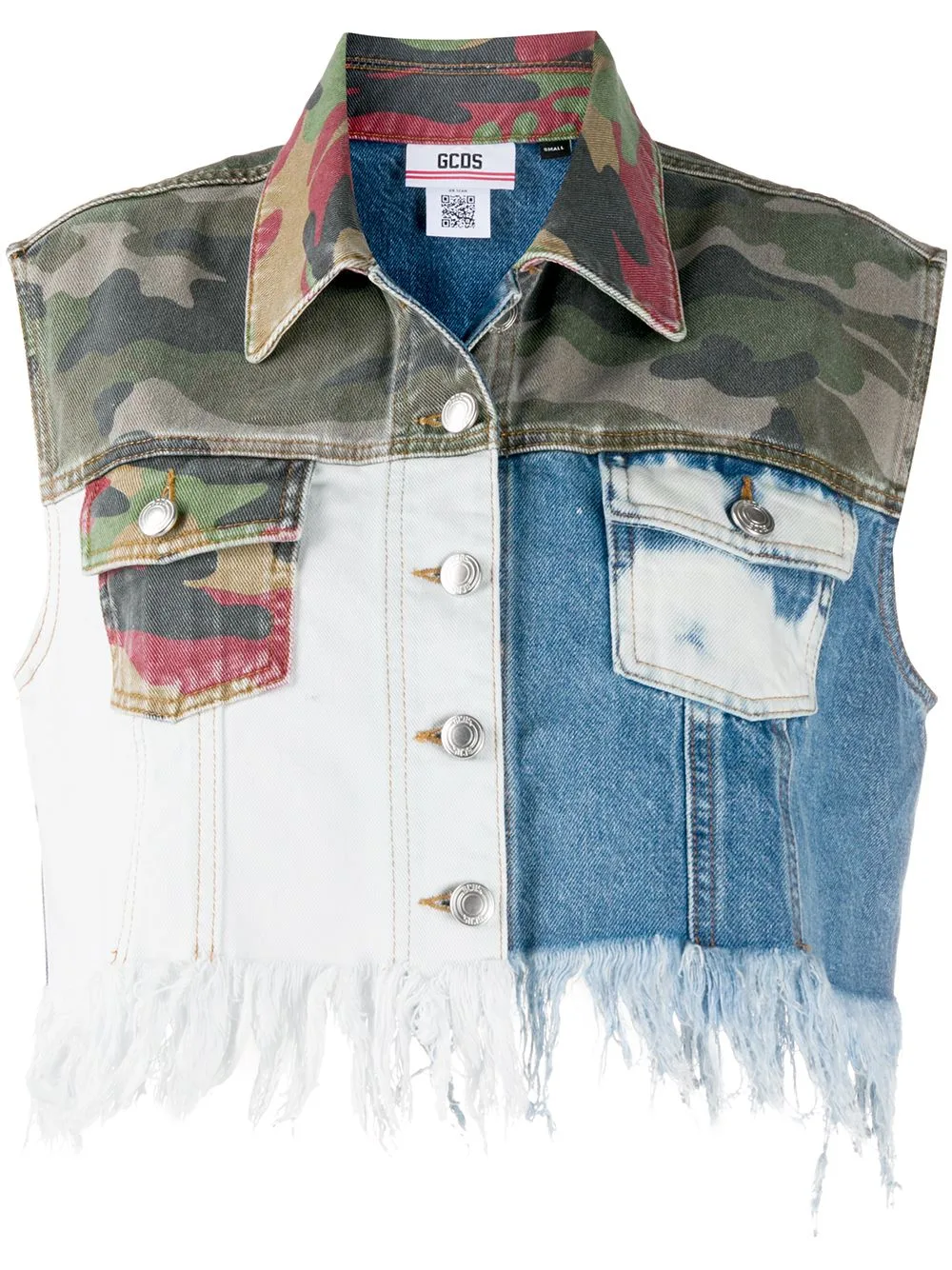 Patchwork Cropped Vest by GCDS