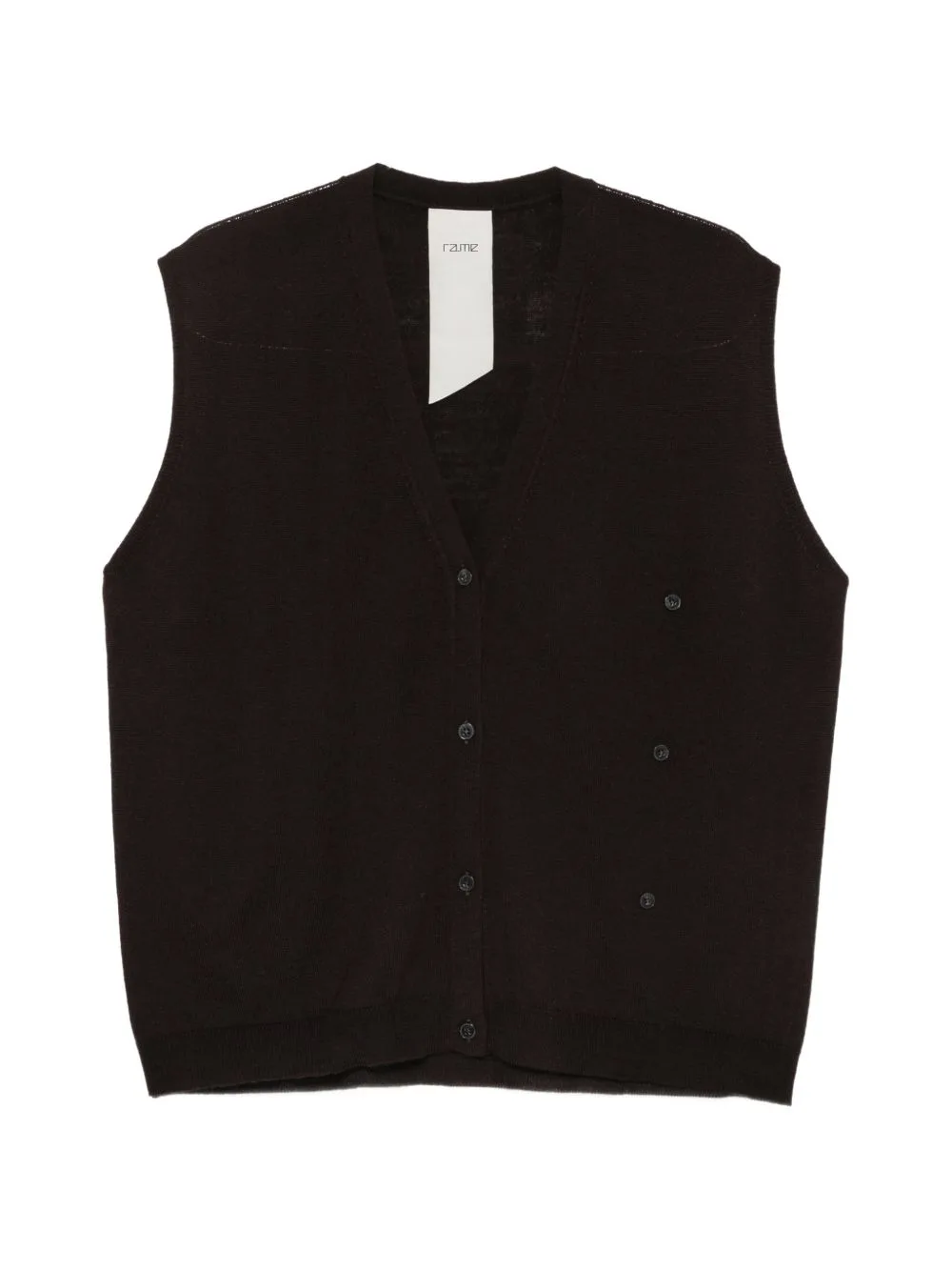 V-Neck Button-Detail Top by RAME
