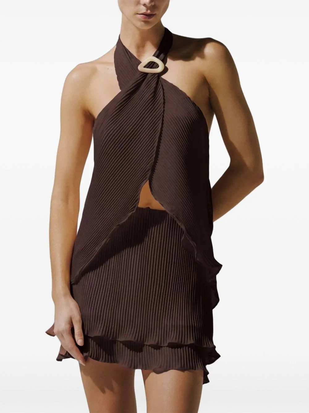 Lira Pleated Tiered Mini Skirt by Baobab