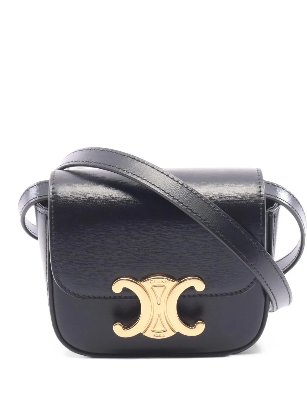 2010s Mini Claude Leather Shoulder Bag by Celine Pre-Owned