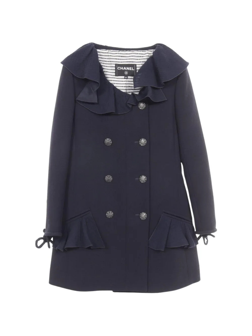 1986-1988 Double-Breasted Frill Coat by CHANEL Pre-Owned