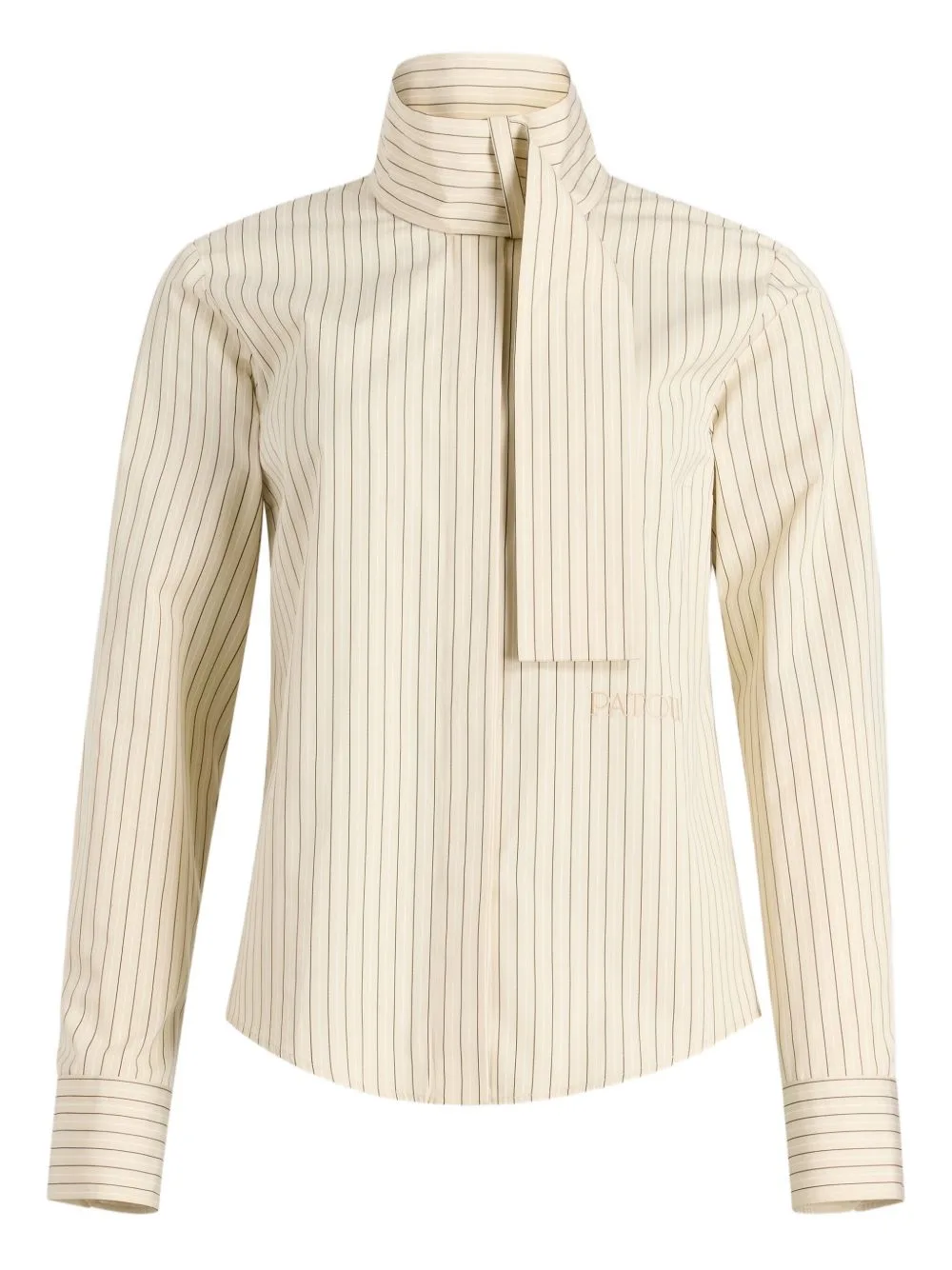 Pinstripe Scarf-Collar Blouse by Patou