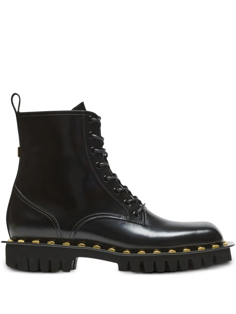 Glazed Leather Army Boots by Balmain