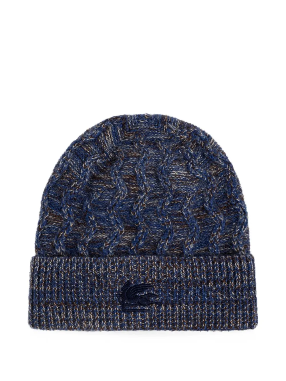 Cable-Knit Embroidered-Logo Beanie Hat by ETRO