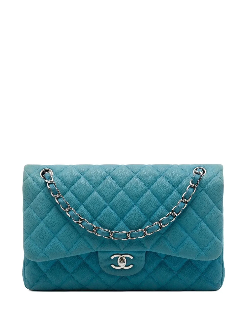 2013-2014 Jumbo Classic Caviar Double Flap Shoulder Bag by CHANEL Pre-Owned