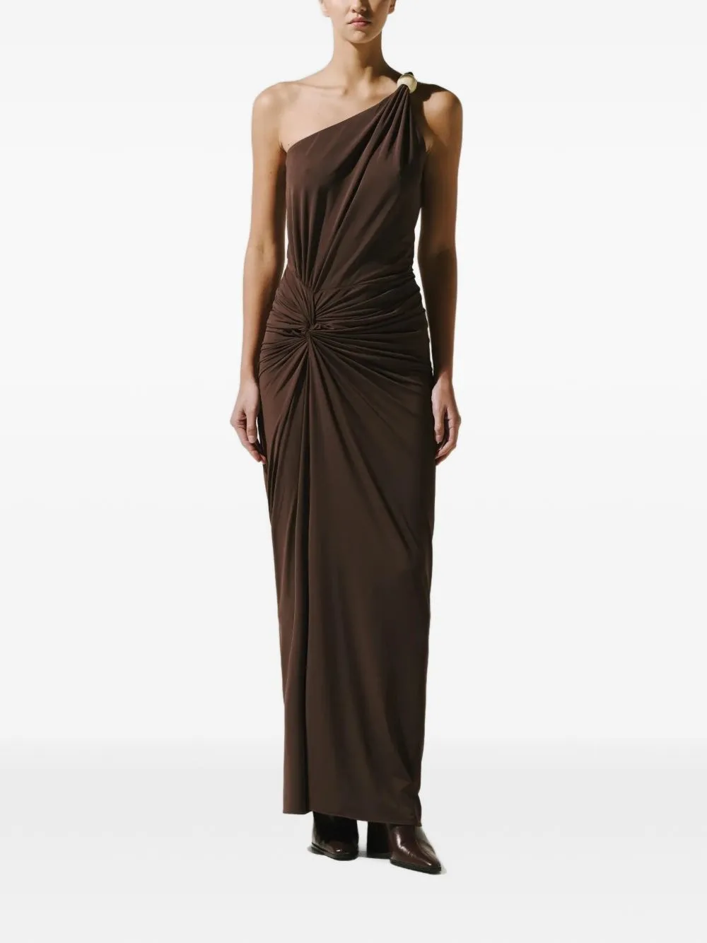 Canoa Resin-Embellished Ruched Maxi Dress by Baobab