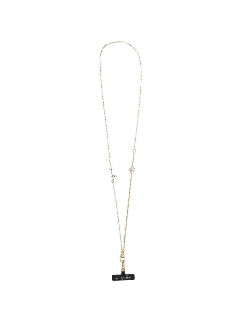Logo-Plaque Faux-Pearl Phone Strap by agnès b.