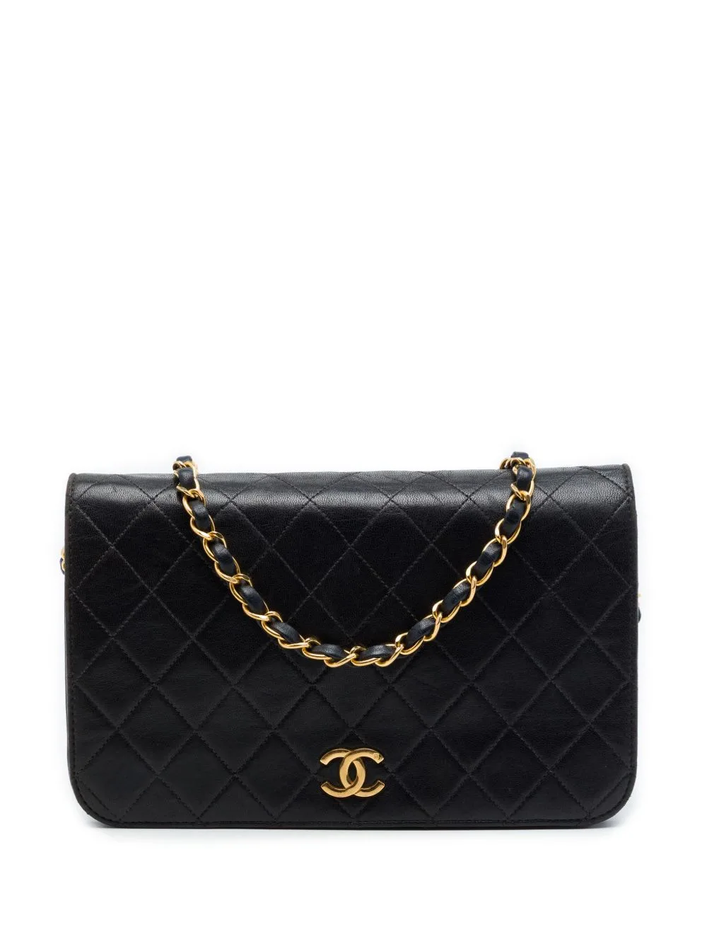 1996-1997 Medium CC Quilted Lambskin Full Flap Crossbody Bag by CHANEL Pre-Owned