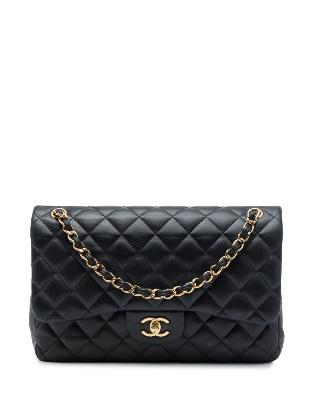 2012-2013 Jumbo Classic Lambskin Double Flap Shoulder Bag by CHANEL Pre-Owned