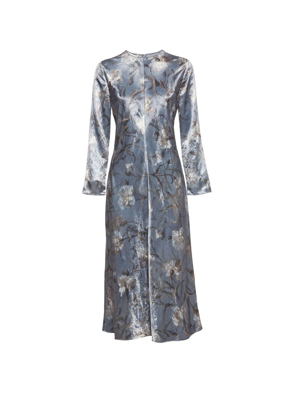 Floral-Print Satin Maxi Dress