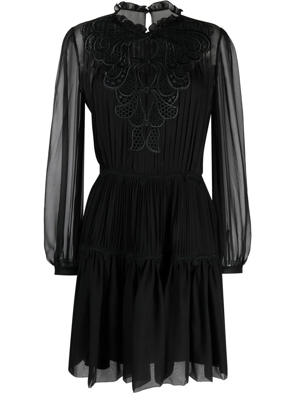 Long-Sleeve Silk Shift Dress by Alberta Ferretti