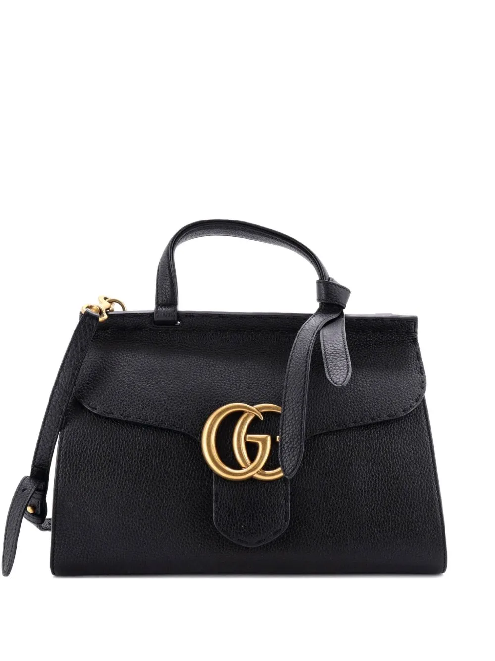 GG Marmont Top Handle Bag Leather Small Satchel