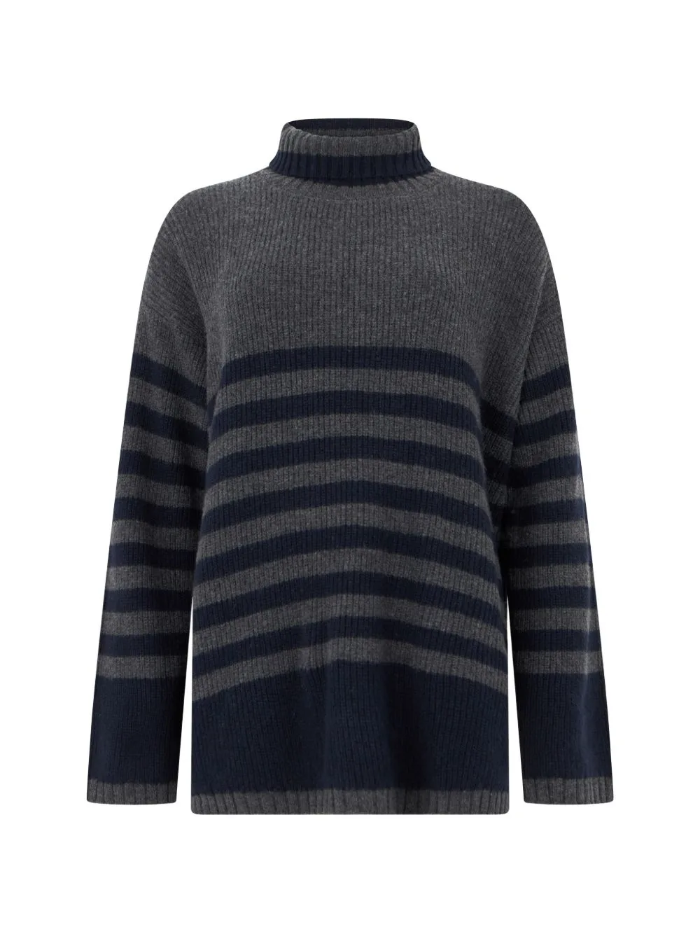 Vera-Slx Striped Ribbed-Knit Sweater by Moorer